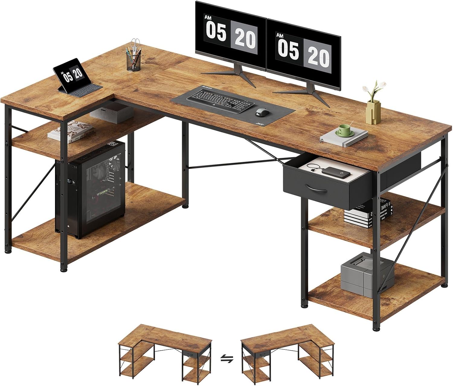 ホワイト 長方形 事務机 学習机 勉強机白大人