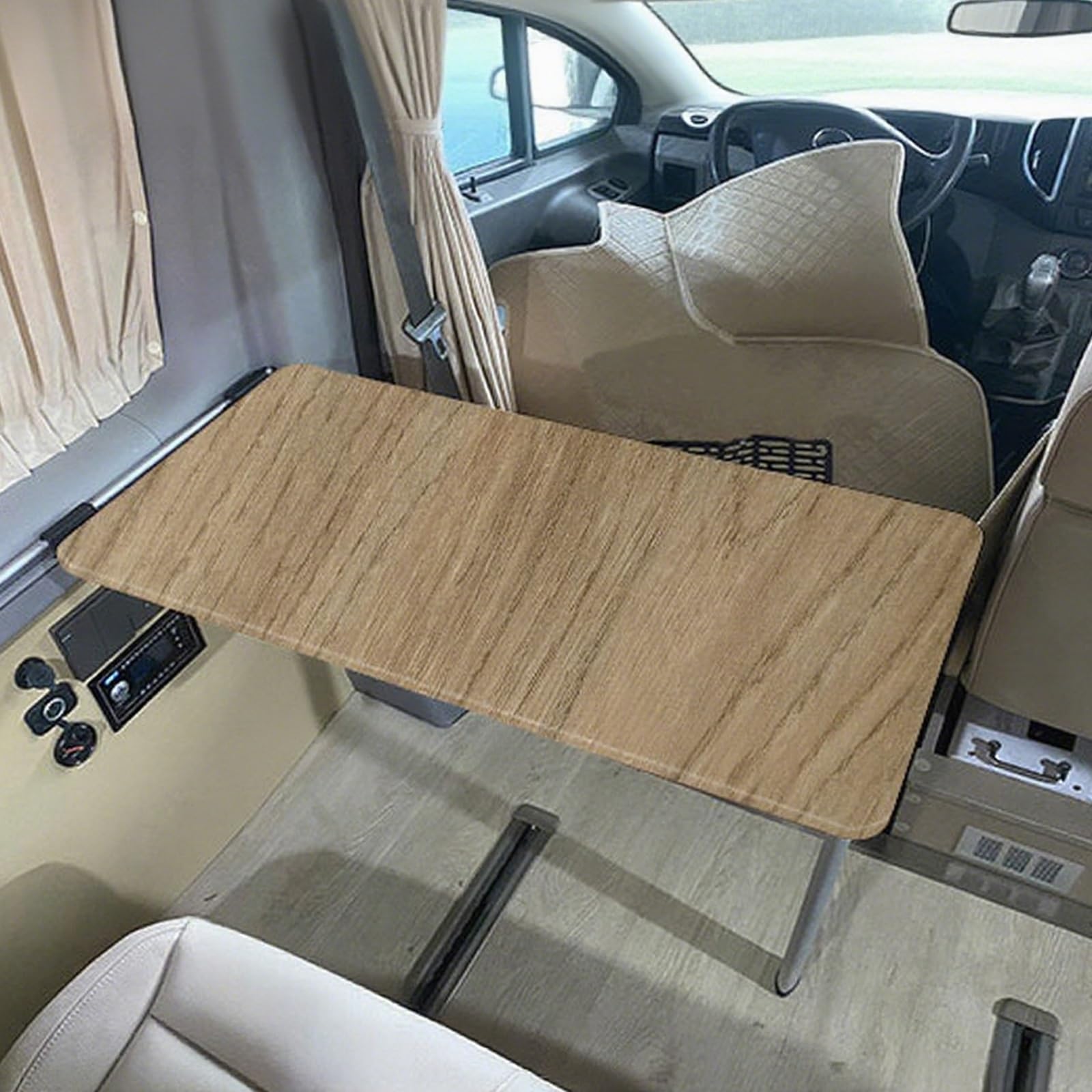 Plateau Table Rectangulaire Amovible pour Camping-Car, Plateau de Table, 80×40cm, pour Petits Espaces, Camping-Car, Caravane(Beige)