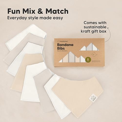 Miniatura 91 de KeaBabies 8 unidades de baberos tipo bandana orgánicos para niñas - Baberos tipo triángulo súper absorbentes para bebés que babean y están en