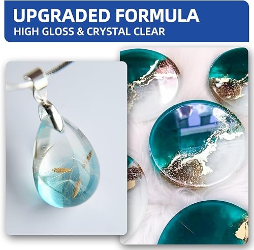 Miniatura 2 de Kit de resina epoxi transparente de 1 galón, relación de volumen 11, acabado de alto brillo, resistente a los rayos UV, curado rápido, ideal para