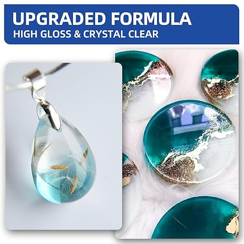 Miniatura 2 de Kit de resina epoxi transparente de 2 galones, seguro para alimentos y sin burbujas, resina de fundición de alto brillo con relación 11 para arte,