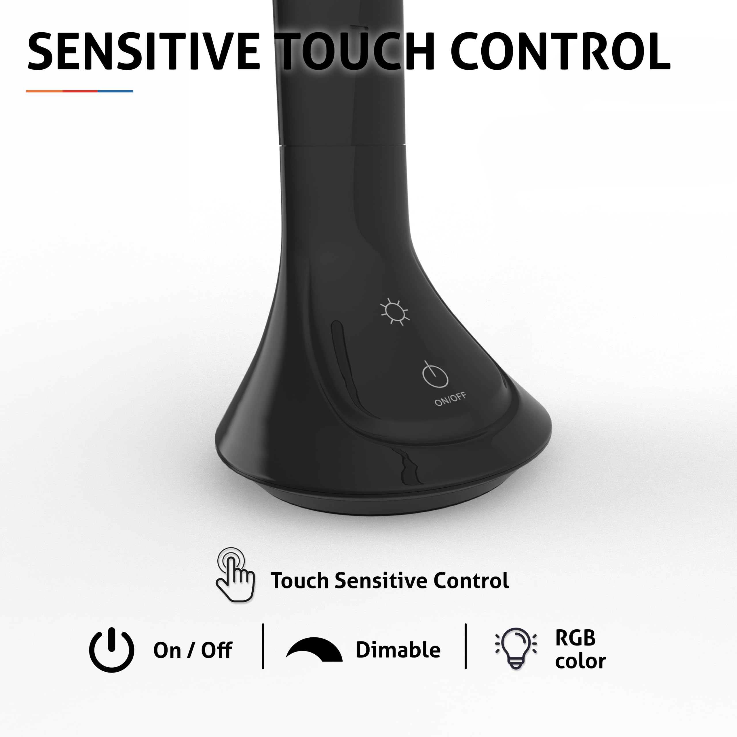 Calendar - Lampada da scrivania a LED, 5 W, classe di efficienza energetica A+ | Lampada da tavolo dimmerabile a 3 livelli con display LCD per ora, data e temperatura (nero)
