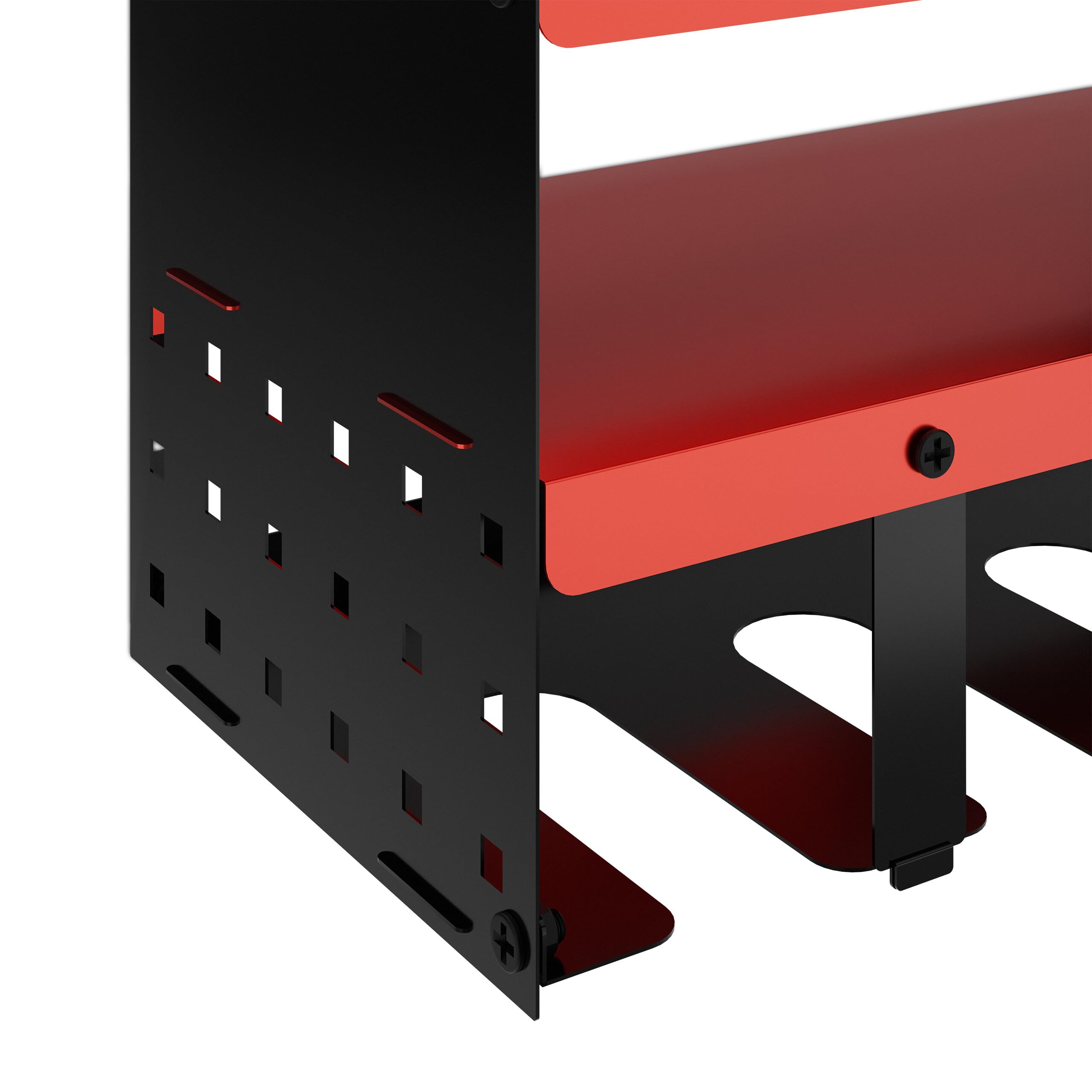 Relaxdays Organizer per Attrezzi Elettrici, Portautensili da Lavoro, per 4 Trapani, per Garage e Officina, Rosso Nero