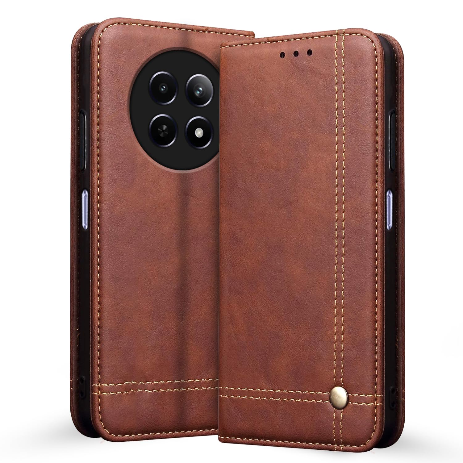 Pikkme Flip Cover | Strong Magnetic Closure | Wallet Style with Inbuilt Pocket & Stand | Premium Look Magnetic Flip for Realme Narzo 70x 5G / N65 / Realme 13/12/12X 5G/C65 (Brown) (B0CYH43KB1) Amazon Price History, Amazon Price Tracker