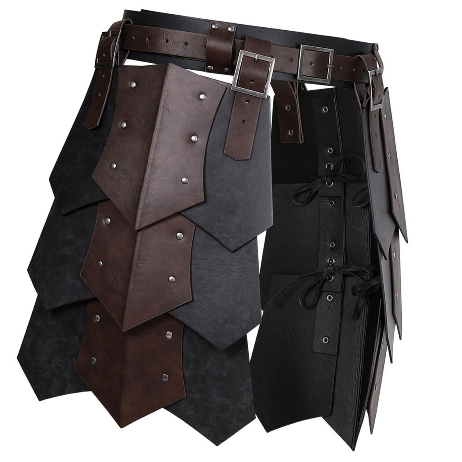 Greabuy Armatura medievale in finta pelle per Halloween, cosplay, costume doppio lato armatura coscia, mercenari e cavalieri, armature per Halloween e cosplay