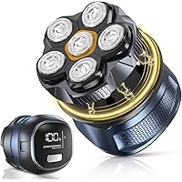 Rasoio Testa Calva 6D, Rasoio Elettrico Barba Uomo 2 Modalità Capelli 0 mm Tagliacapelli