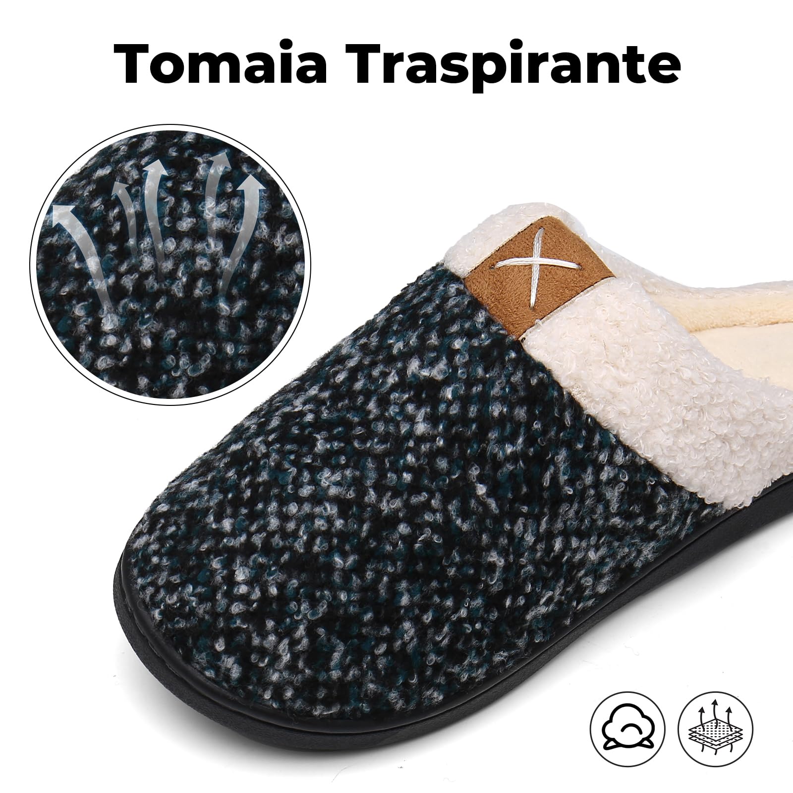 Mishansha Pantofole Donna Uomo Memory Foam in Caldo Cotone Scarpe da Casa