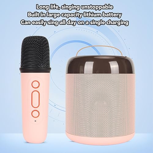 Miniatura 7 de Altavoces inalámbricos de karaoke, 3 unidades estéreo con efecto de sonido premium, máquina de karaoke portátil con luz RGB para fiesta familiar (#3)
