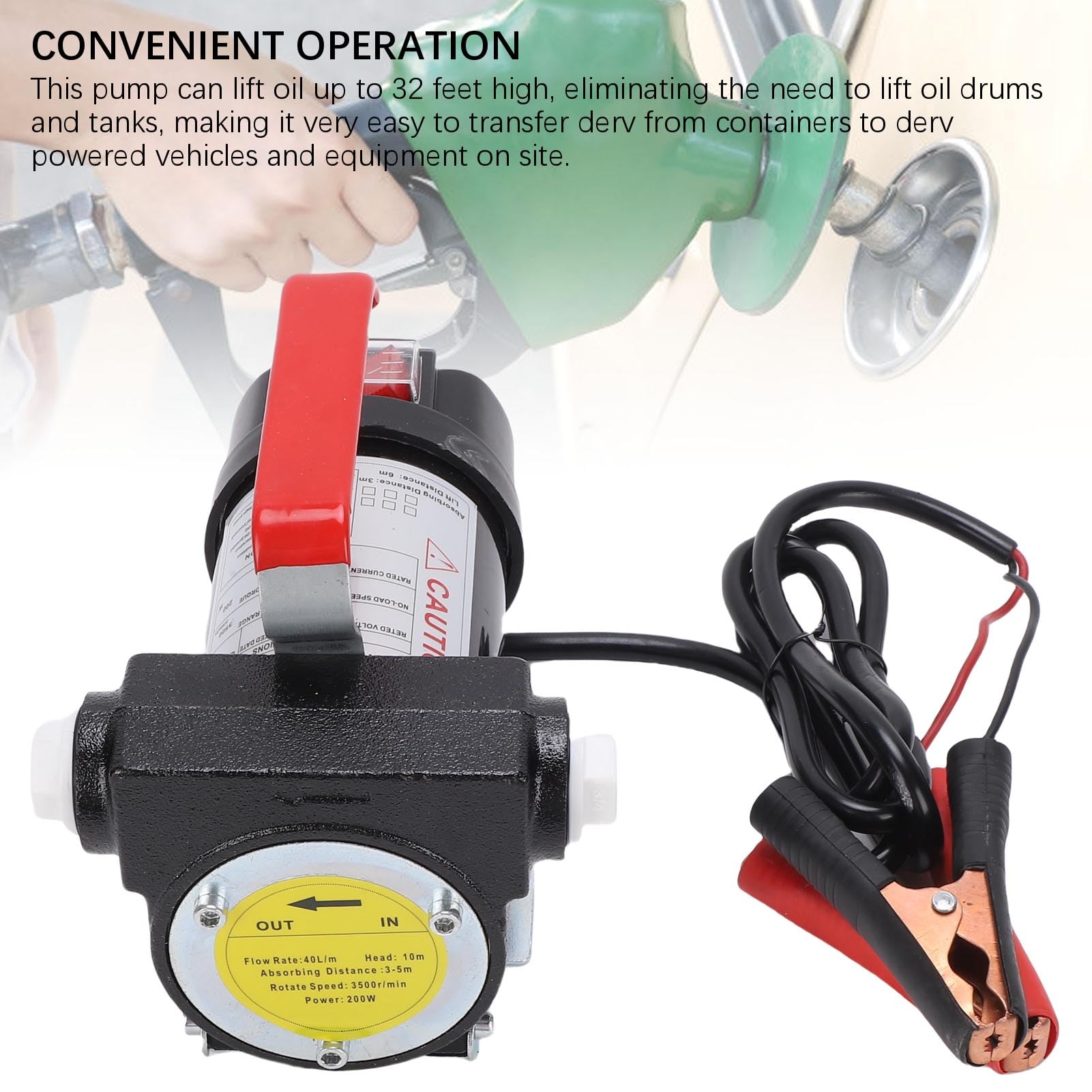 CHICIRIS Bomba de Transferencia de, Bomba de Transferencia de Eléctrica de 12 V, Extractor de Aceite Autocebante de 45 L y 1 Min con Interruptor y Válvula de Derivación para Vehículos