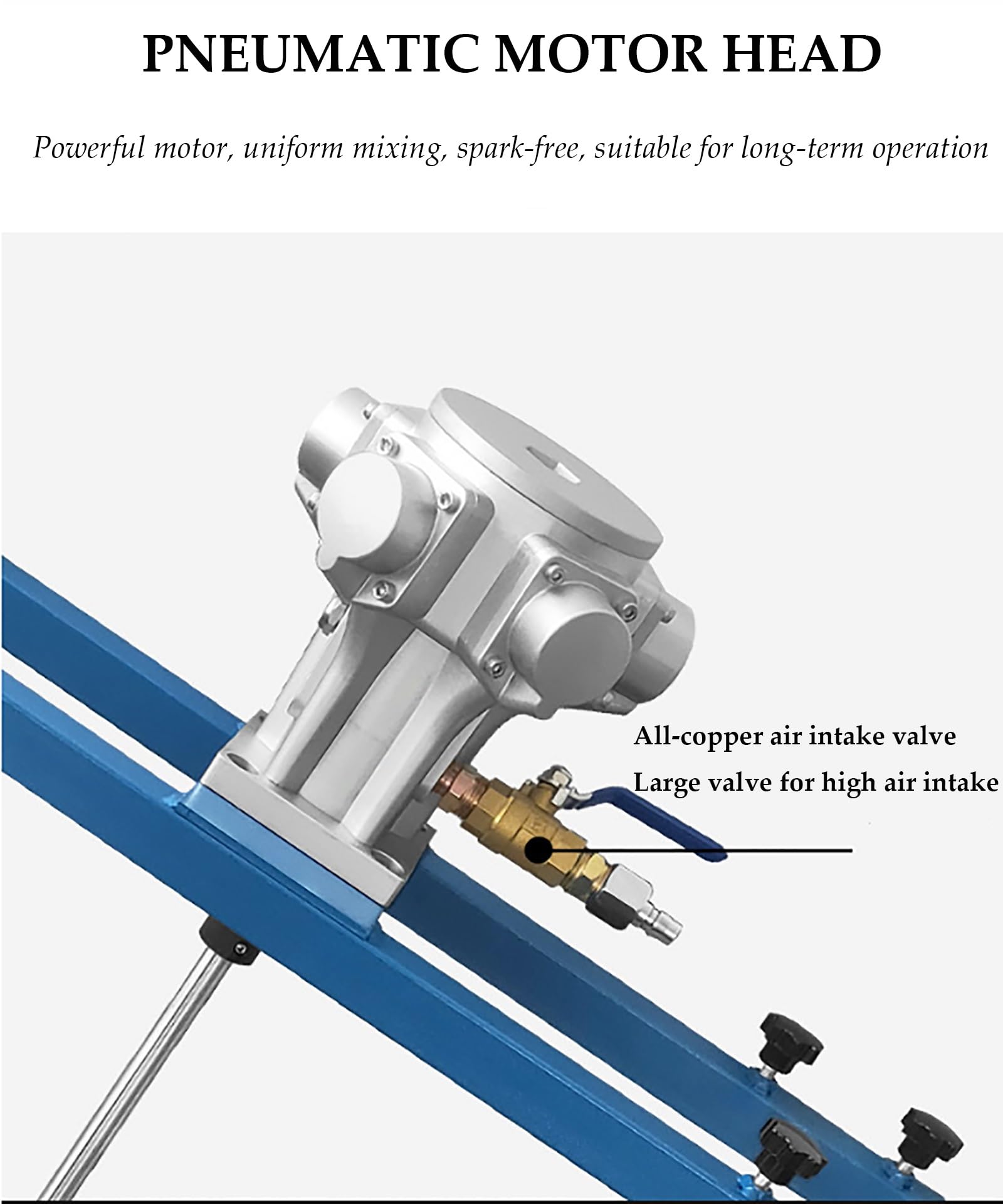 Genérico Mezcladora neumática para contenedores IBC y bidones, Ideal para Pintura, recubrimientos, Tinta y Pegamento. Máquina de agitación automática de Acero Inoxidable: mezcladora neumática para lí