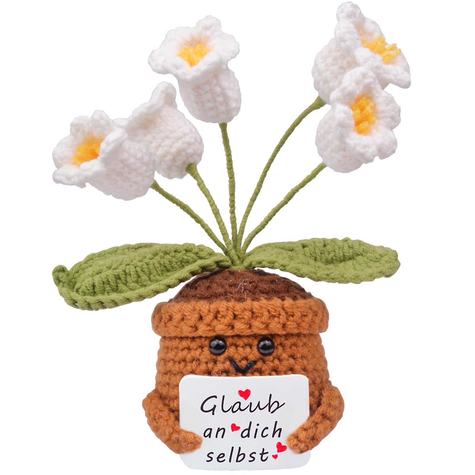 Mwmoeen Pocket Hug Positive Blume, Kreative Gehäkelte Glücks