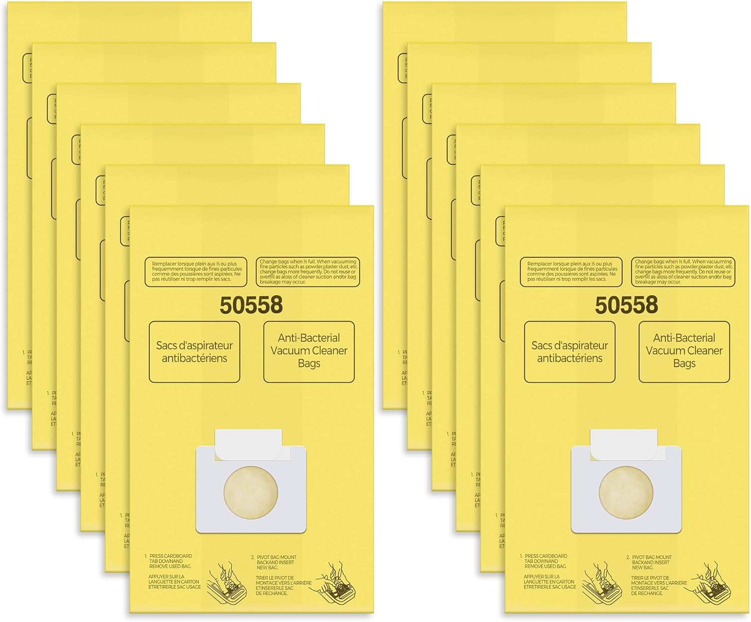 Vacuum Bags Replacement for Kenmore Canister C/Q 5055 50555 50557 50558 and Pana·sonic Type C-5 C-18 Vacuums - Premium Vacuum Cleaner Dust Bag - 12 Pack