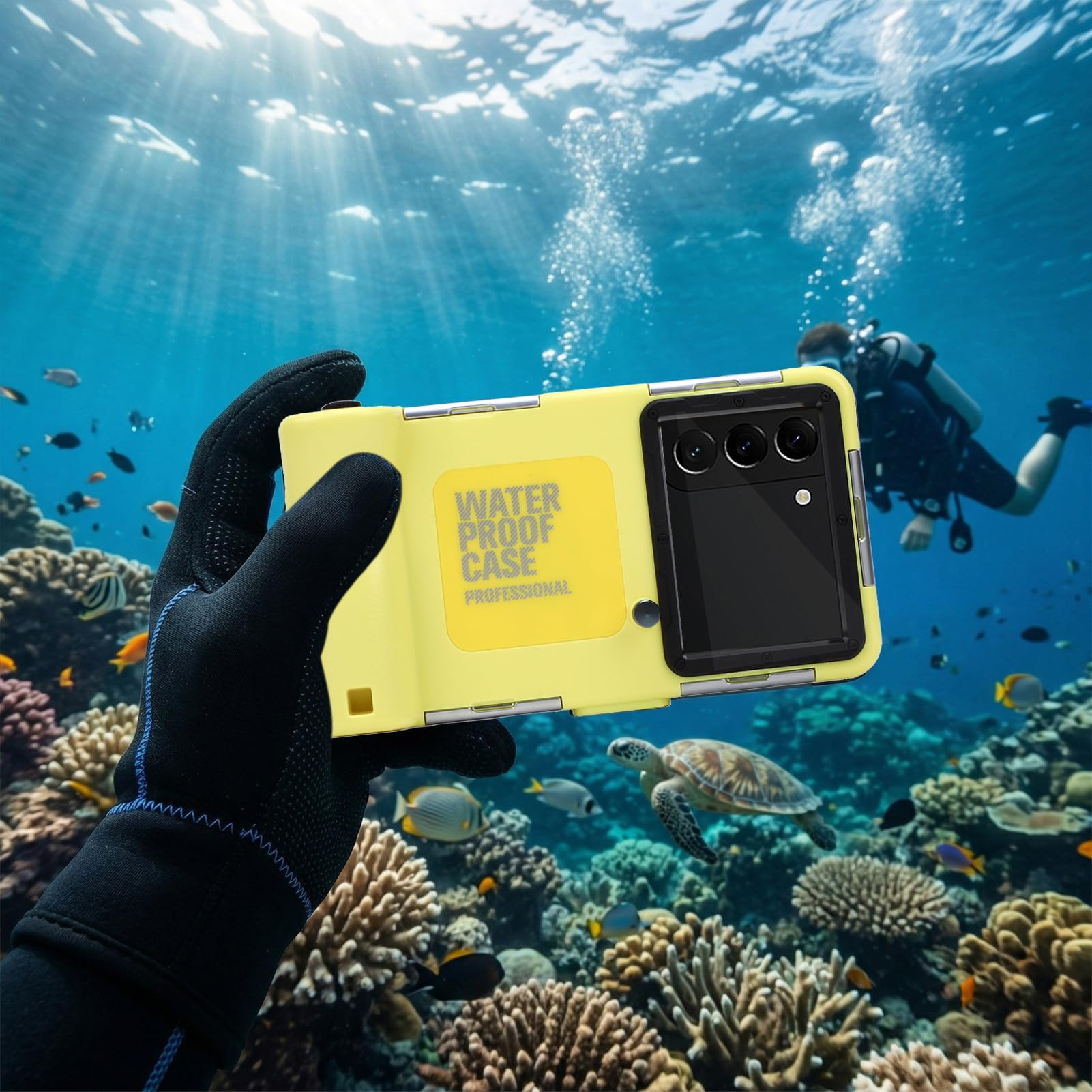 Sxhlseller Custodia Universale per Telefono Subacqueo per S25 S24 S23 Ultra, Custodia Impermeabile Subacquea 15 M IP68, per Telefono Snorkeling per Foto Video con Otturatore Volume, Adatta per (#3)