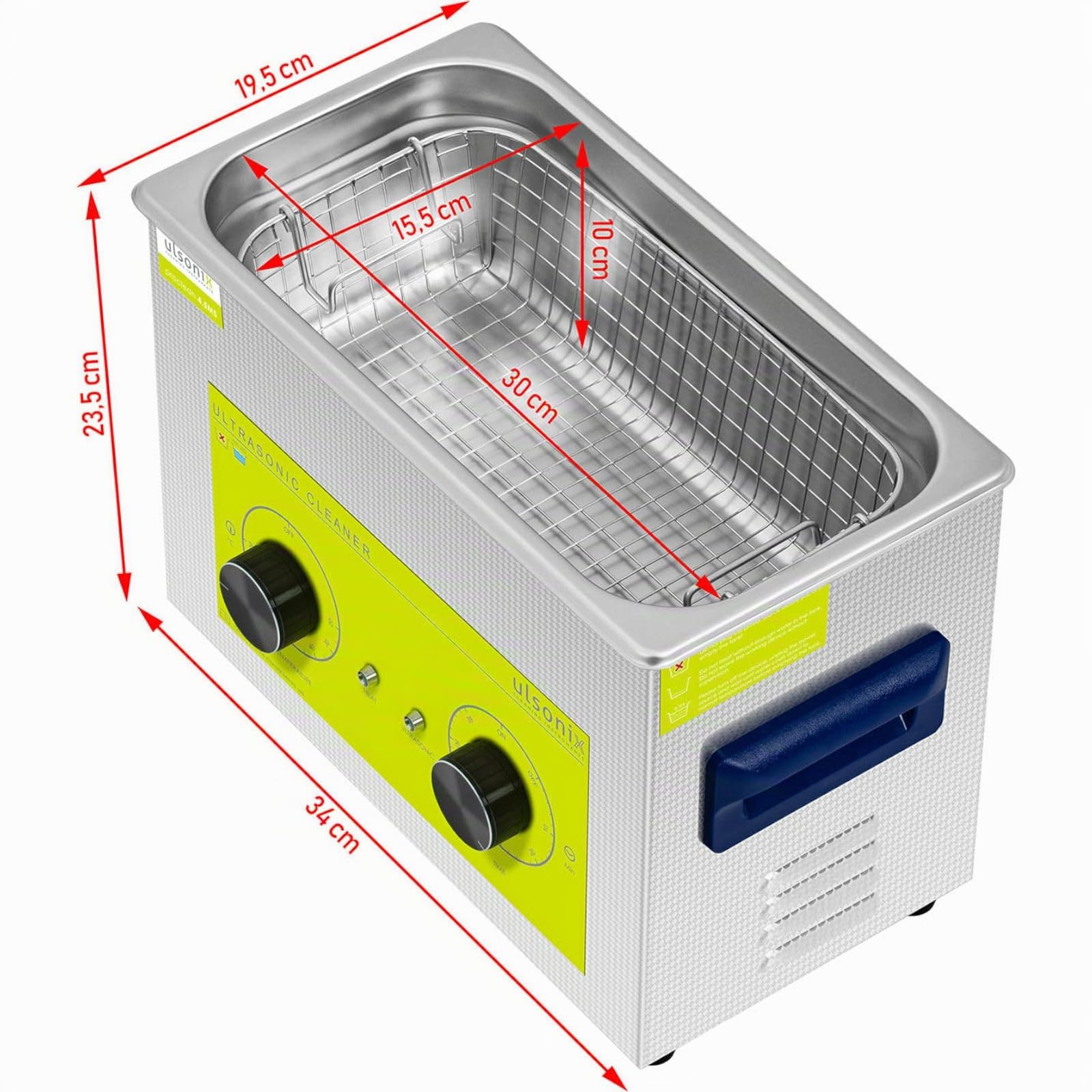 PROCLEAN 4.5MS Ultraschallreiniger 4,5 l Ultraschallreinigungsgerät 120 W 40 kHz Heizleistung 100 W Ultraschall Reinigungsgerät Ultraschallbad Ultrasonic Cleaner