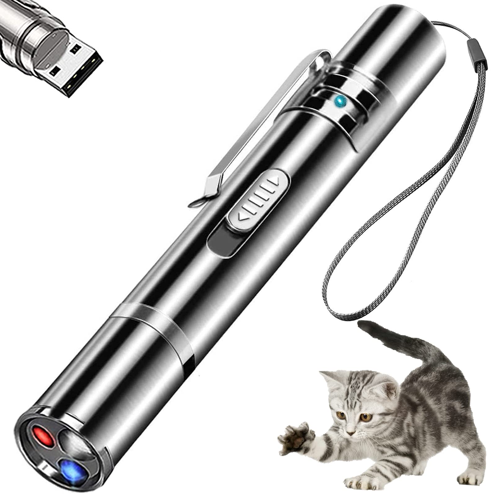 Cat Laser Pointer Toy, Red Laser Pointer Cat Toys for Indoor Cats Dogs