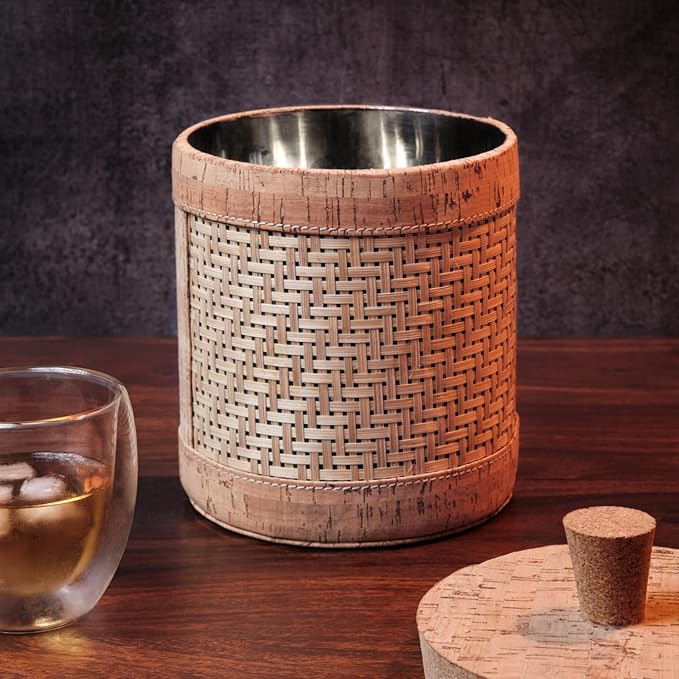 Kraftinn Ice Bucket Cork and Bamboo Amazon.in Home & Kitchen
