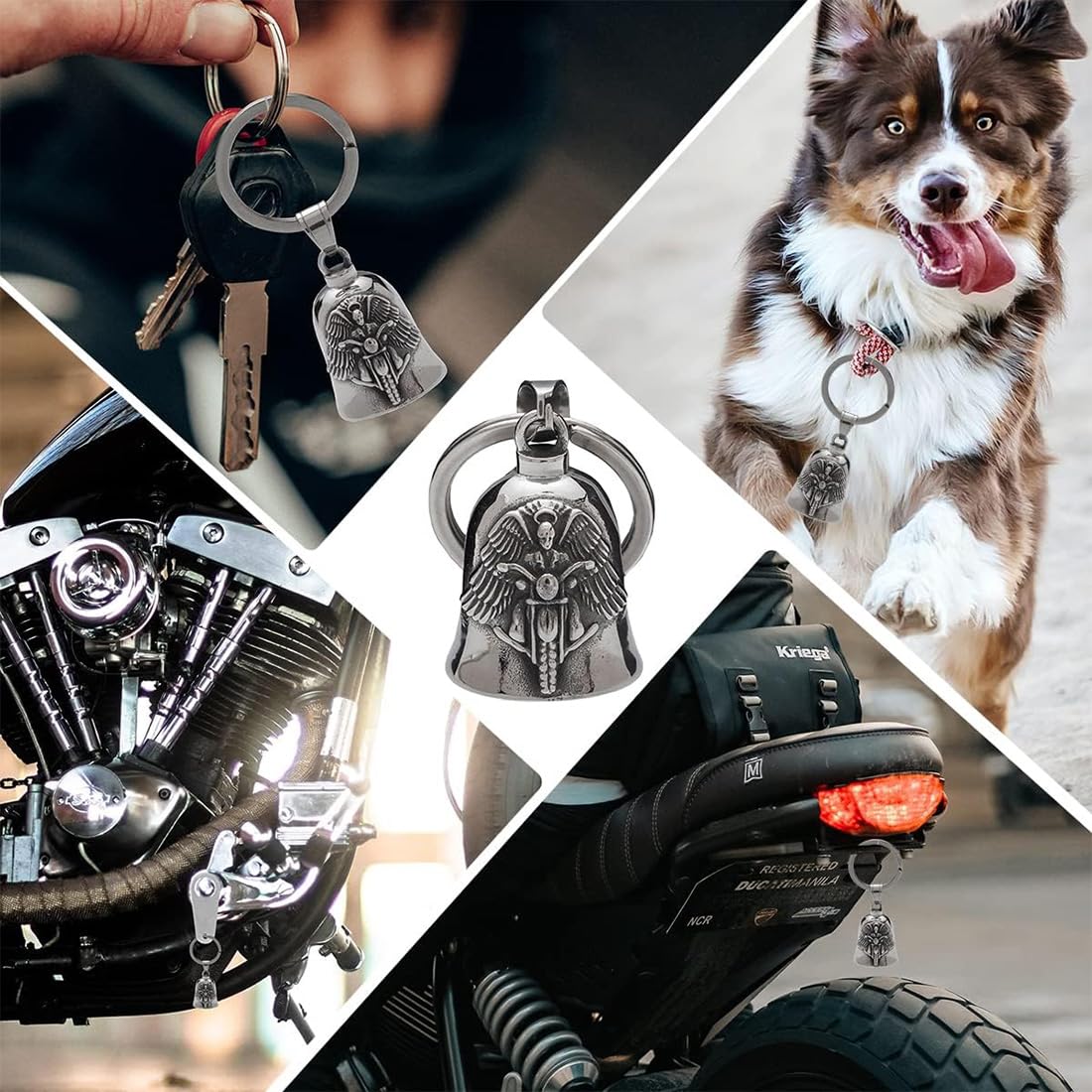 Campana Moto Amuleto | Campana Guardian Moto | Regalos Duraderos De Accesorios De Motocicleta | Amuleto de Protección y Buena Suerte — view 6