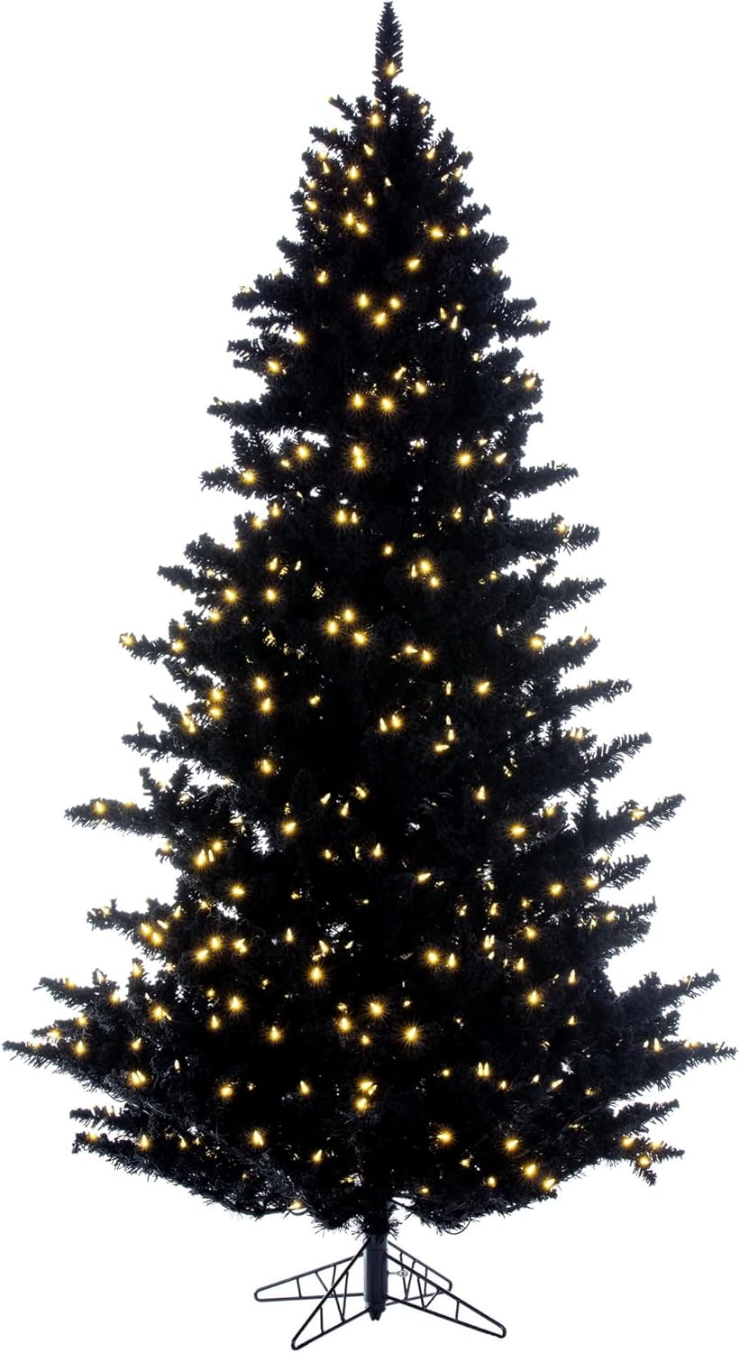 Vickerman 3' x 25" Flocked Black Fir Artificial Unlit Christmas Tree.