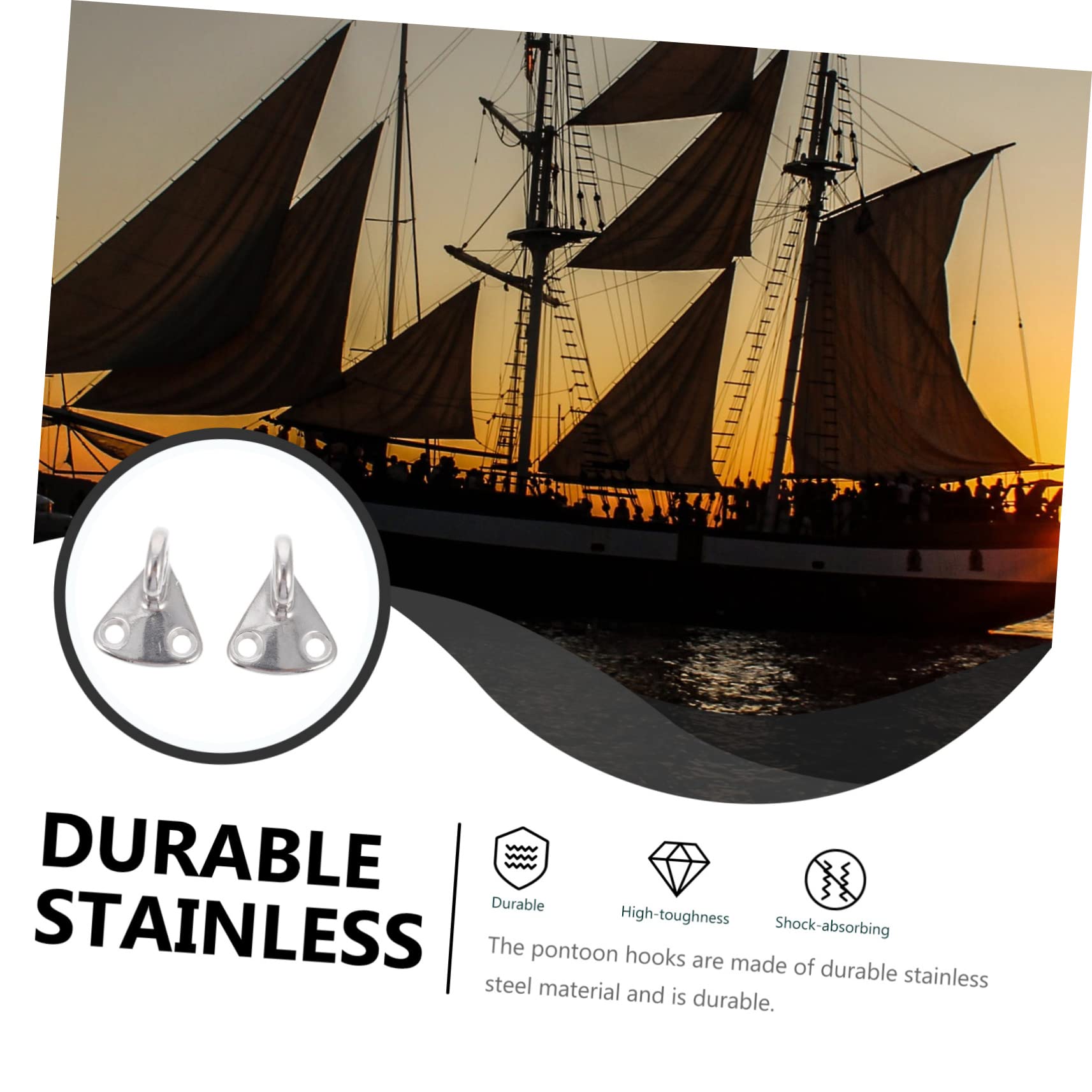 ibasenice 3sets Stainless Steel Hooks Heavy Duty Hooks for Yacht Supplies 2pcs*3