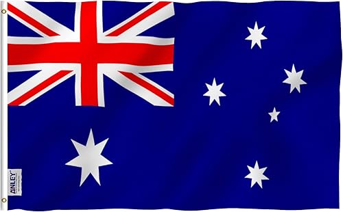 ANLEY Fly Breeze - Bandera de Australia de 3 x 5 pies color vivo y a prueba de decoloración cabecera de lona y doble costura banderas nacionales