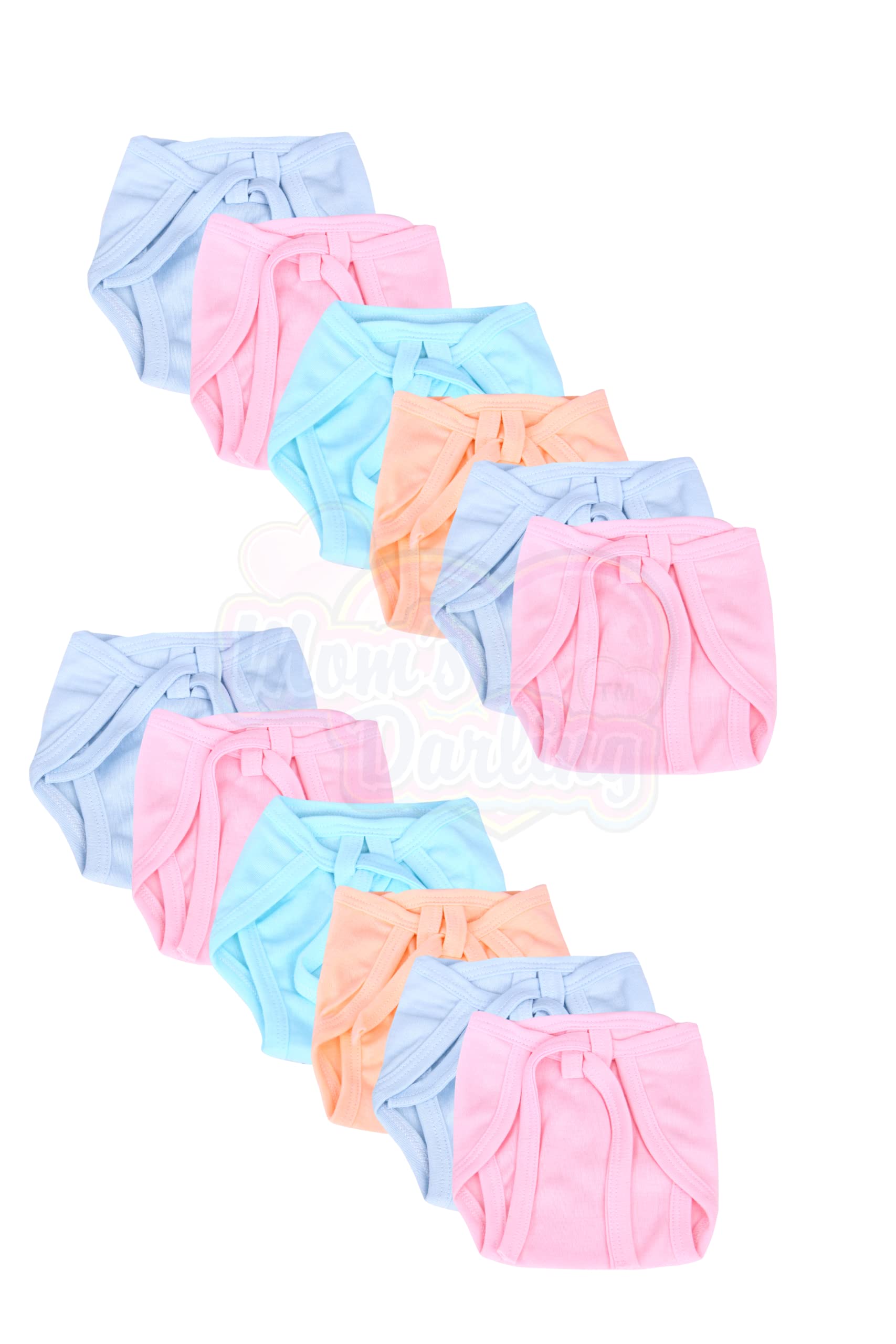 Cotton Nappies for new born baby 0-6 months (Pack of 12) | Cotton baby langot | Soft, washable & reusable cloth diaper for new born baby| New born baby products/essentials | Multicolor-image-43