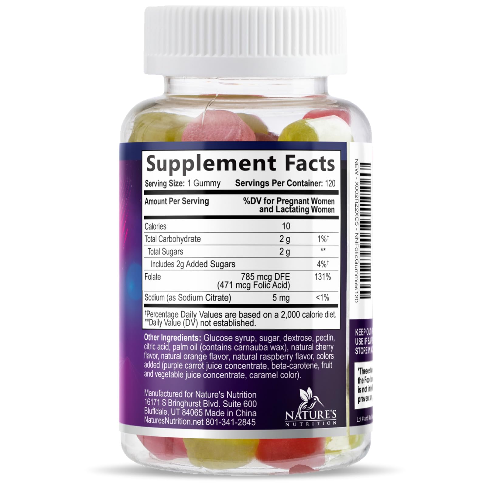 Folic Acid Gummies - Essential Prenatal Vitamins for Women - Daily Folate Vitamin B9 Supplement for Mom & Baby Development Support - Before, During & After Pregnancy, Gluten Free, Vegan - 120 Gummies — Amazon image 9