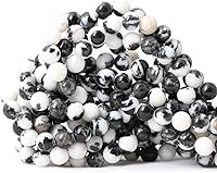 Vista 120 de 60 cuentas redondas sueltas de piedra dálmata natural de 0.236 pulgadas (0.236 in) para hacer joyas, hallazgos de bricolaje, 1 hebra de 15 pulgadas