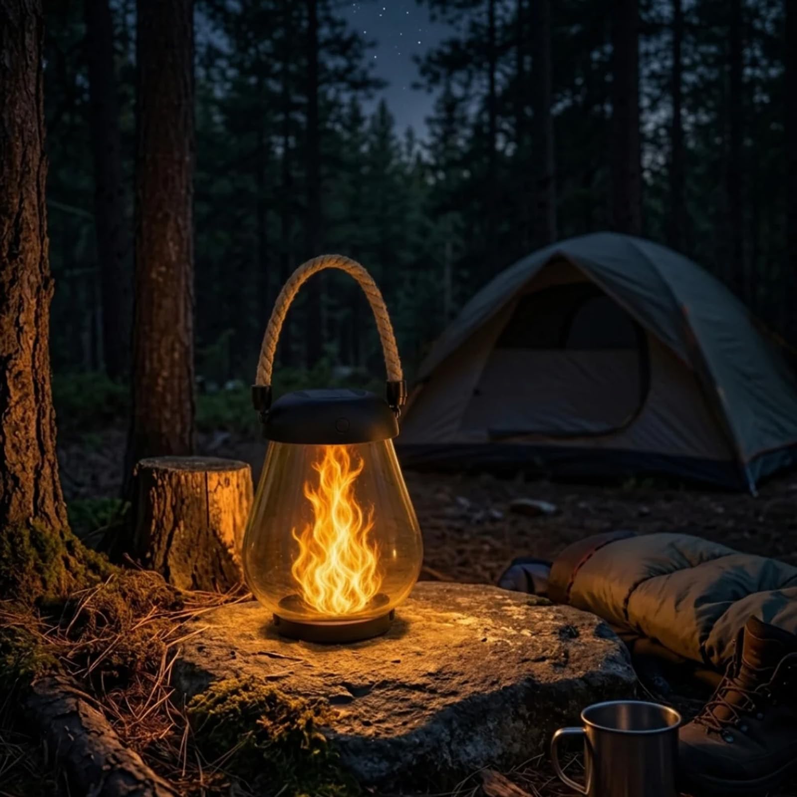 Klynero Solar Laterne mit Flammeneffekt Groß, Klynero Solar Laterne Outdoor IP65, Gartenlaterne mit 3 Lichtmodi, USB-C Ladeoption, Dekorative Solarlampe für Garten, Terrasse (Schwarz, 2pcs)