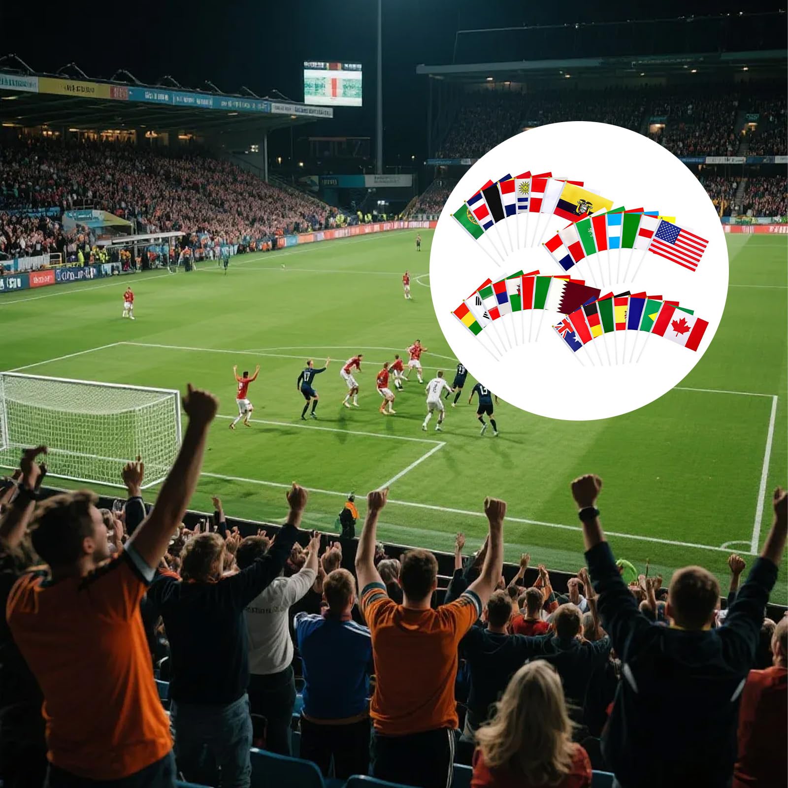 48 banderas de países pequeñas de mano doble cara para Mundial de Fútbol 2026