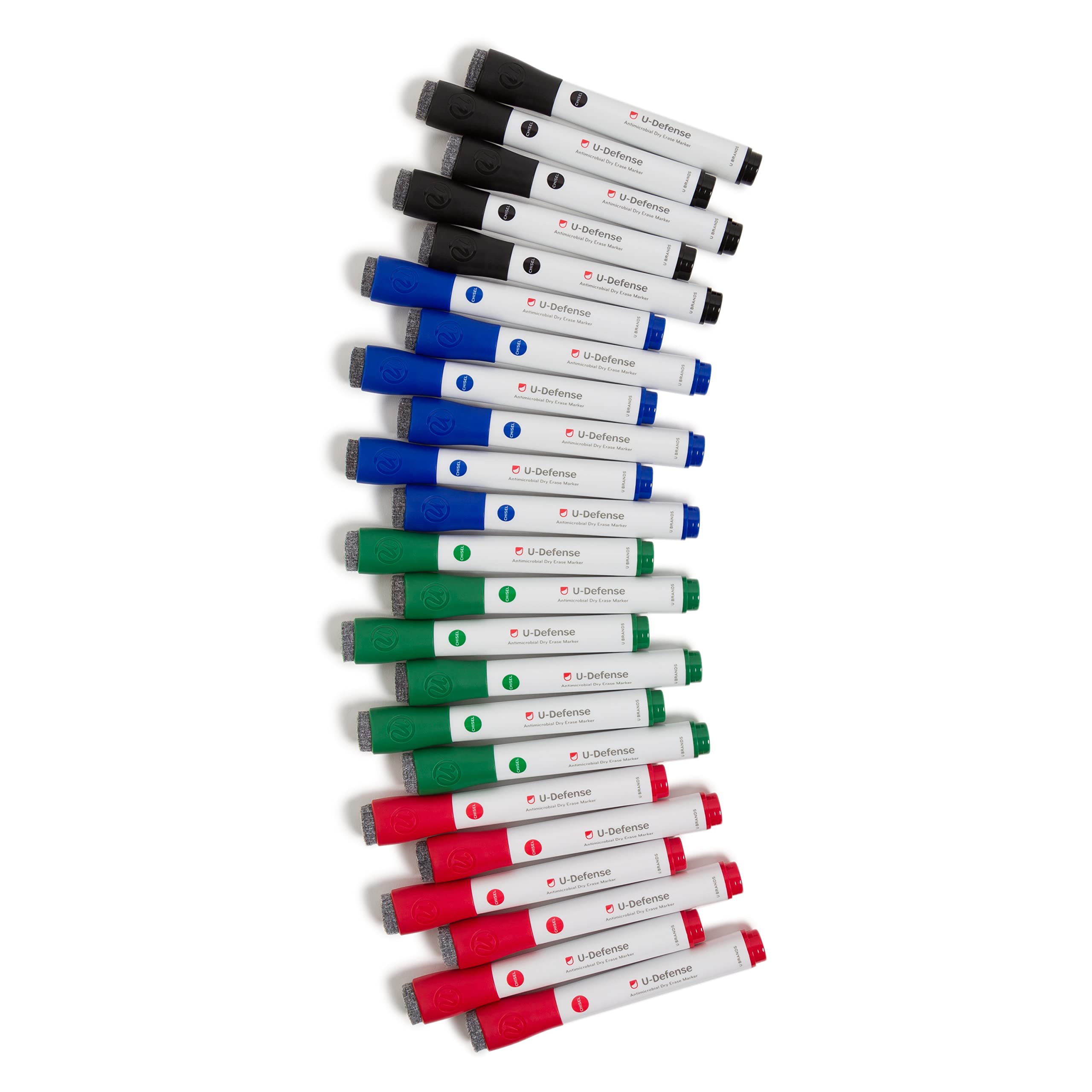 U Brands Liquid Chalk Markers For Blackboard, Chalk Board, and Dry Erase Boards, with Eraser, Assorted Bright Colors, Set of 24