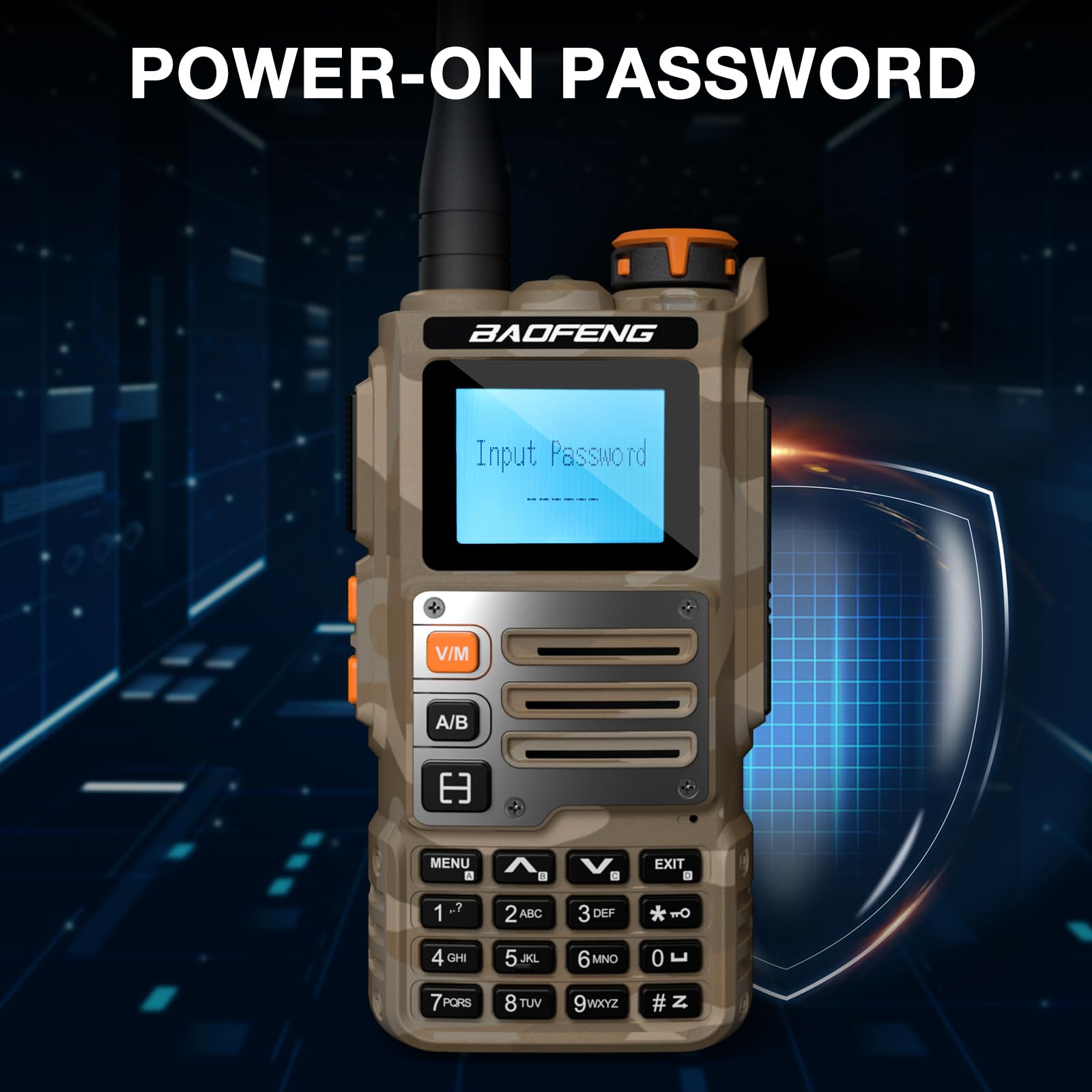 BAOFENG Walkie talkie K63 6W, przenośne radio amatorskie UHF/VHF/1,25 m, AM/FM, bateria 2600 mAh, 999 kanałów, bezprzewodowe kopiowanie częstotliwości, odwrócona częstotliwość repeatera, kamuflaż