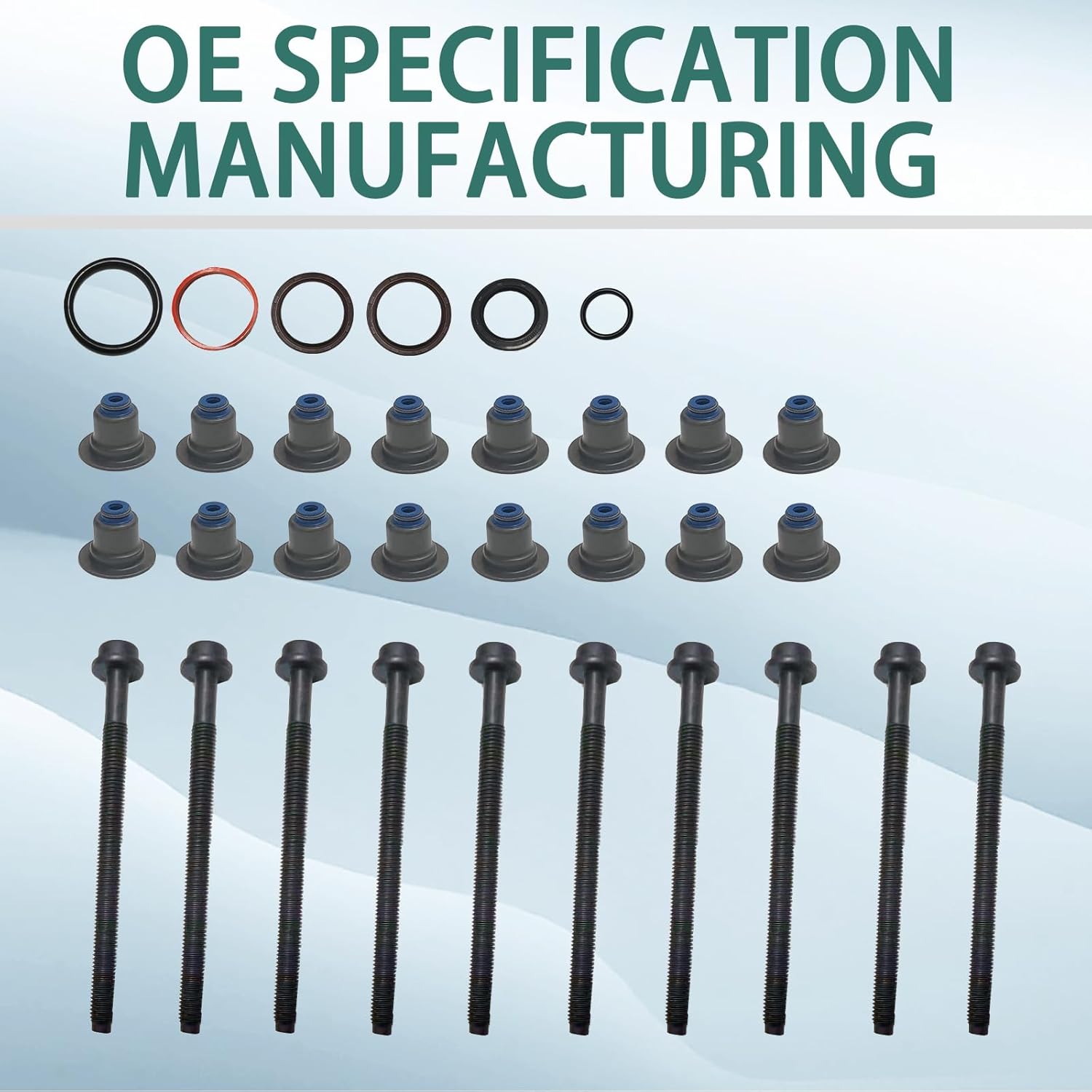 HS55346 HGS4312 MLS Full Cylinder Head Gasket Set with bolts for Ford Escape 1.5L 2017-2019, for Ford Fusion 1.5L 2014-2020, for Engine 1.5L L4 91ci GAS DI Vin D DOHC, DS7Z6079B DS7Z6051D 55346