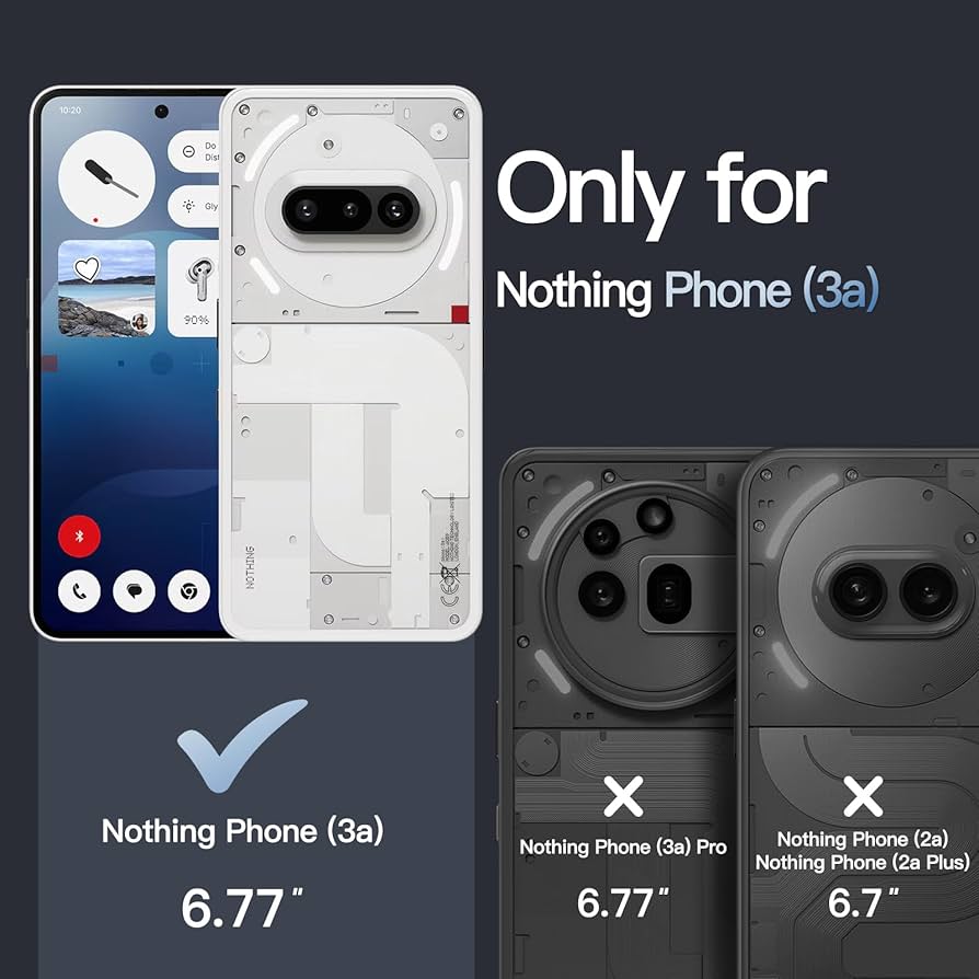 nothing phone 3a ホワイト　ブラック/クリア ケース付き Amazon.com: JETech Case for Nothing Phone 3a, Clear Shockproof