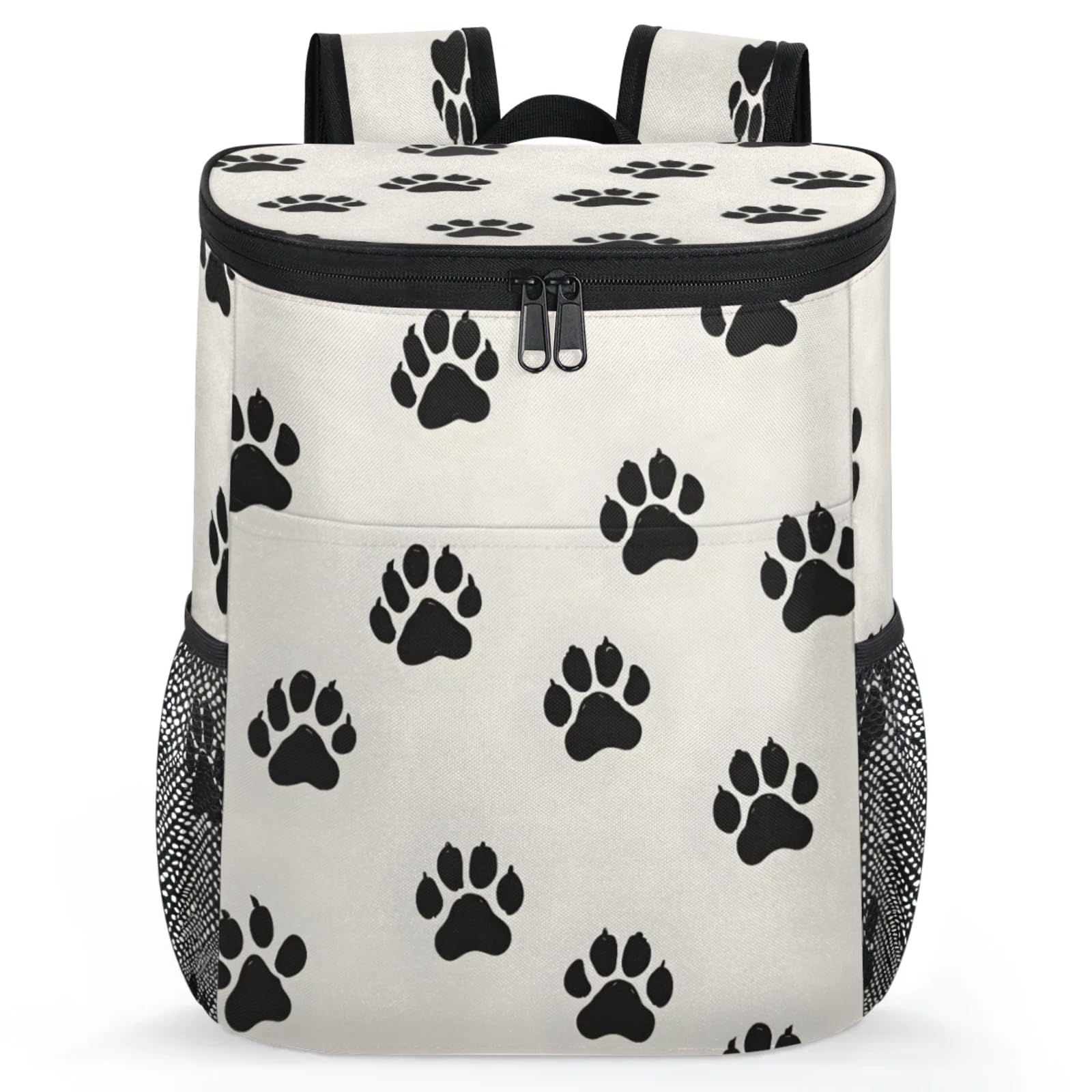 CNNINGYI Camping Cooler Backpack 30 Cans, Soft Dog Pet Paw Print Backpack Coolers Insulated Leak Proof Travel Cooler Bag, Waterproof Lunch Picnic Work Bag, Cat Pet Paw