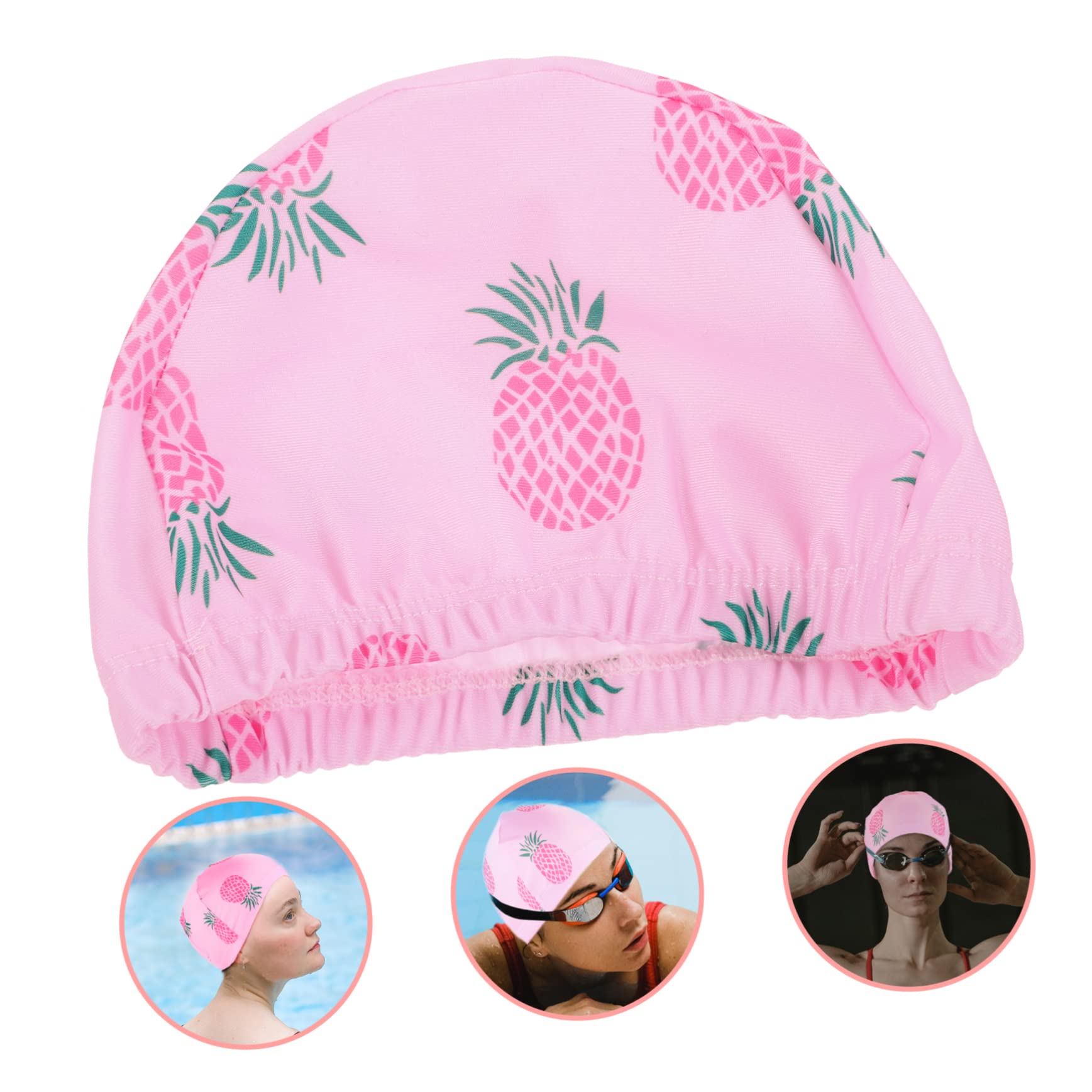 Abaodam Gorro De Natación De Piña Gorro Elástico Y Cómodo Accesorios De Piscina Niñas Protección