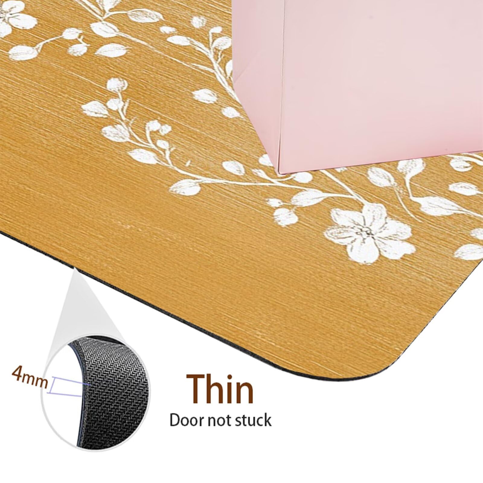 Tappetino da Bagno Antiscivolo Tappeto Bagno Super Assorbente Tappeto Cucina ad Asciugatura Rapida Facile da Pulire Tappetino Doccia Tappeti Cucina per Zerbino Ingresso Interno Giallo 140x200cm 7-1435
