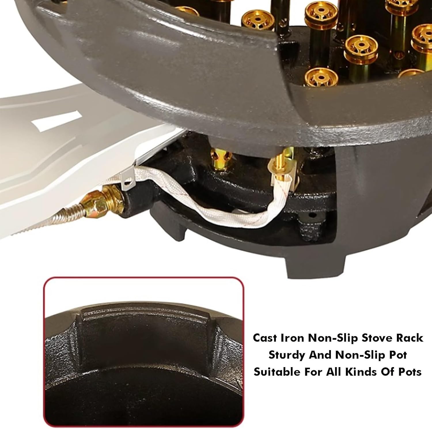 16kW Portable Cooktop,Single Burner Gas Stove,LPG/NG Hob with Flameout Protection,Cast Iron Pot Rack for Caravan and Camping(Ng,34x53x22cm2)