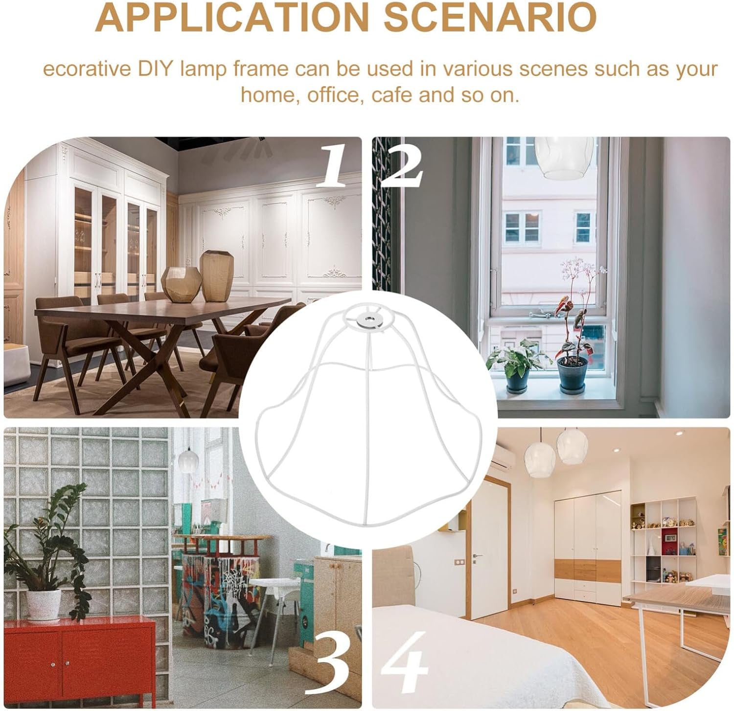 EXCEART Lamp Frame Bracket for Table Lights Lampshade Cover Easy Installation Multi-functional for Home Office and Cafe Decor