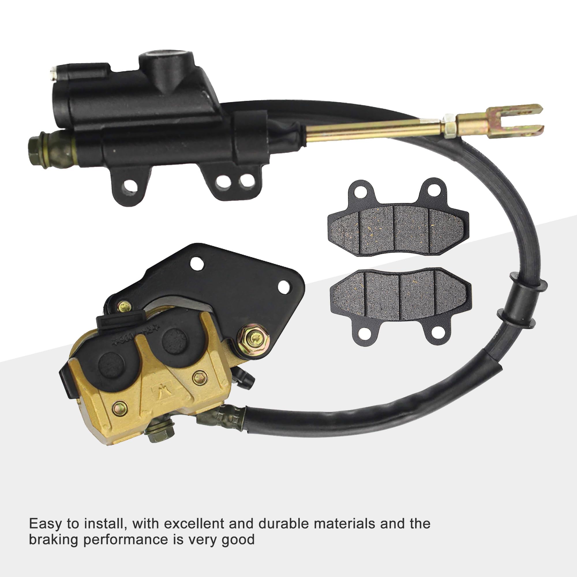 GOOFIT Conjunto De Cilindro Maestro De Freno De Disco Trasero Con Pastillas De Freno Reemplazo Para VehíCulos Todoterreno Atv De 50cc 70cc 90cc 110cc 125cc