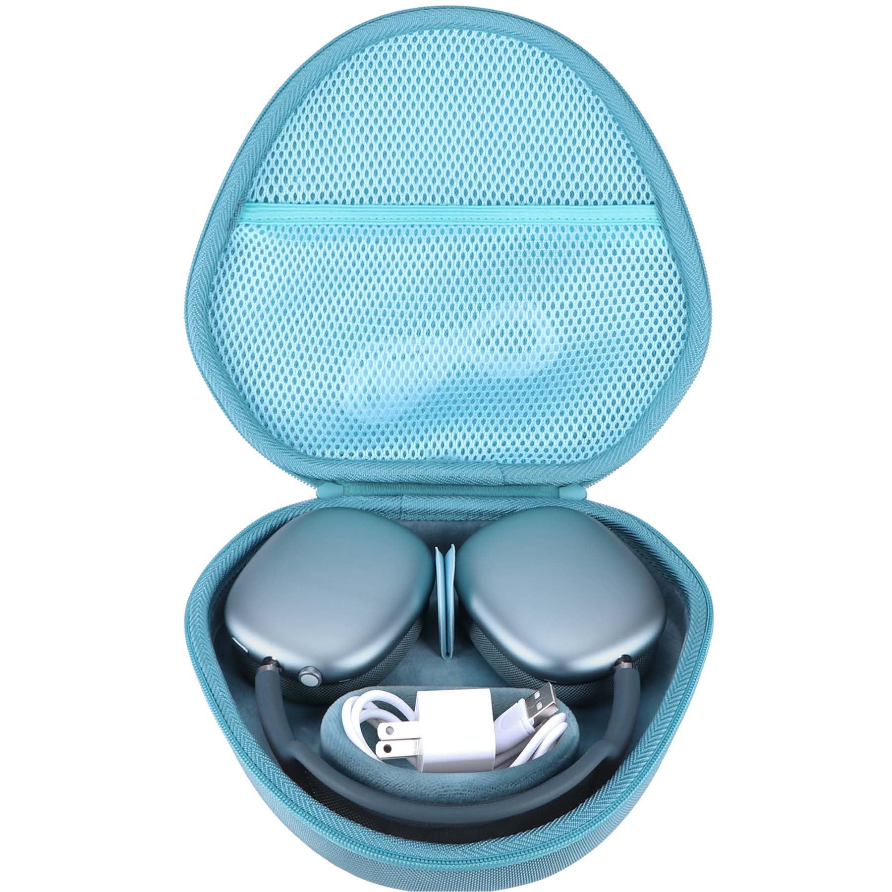 Étui AirPods Max bleu clair avec coque rigide EVA et zip étanche - 7