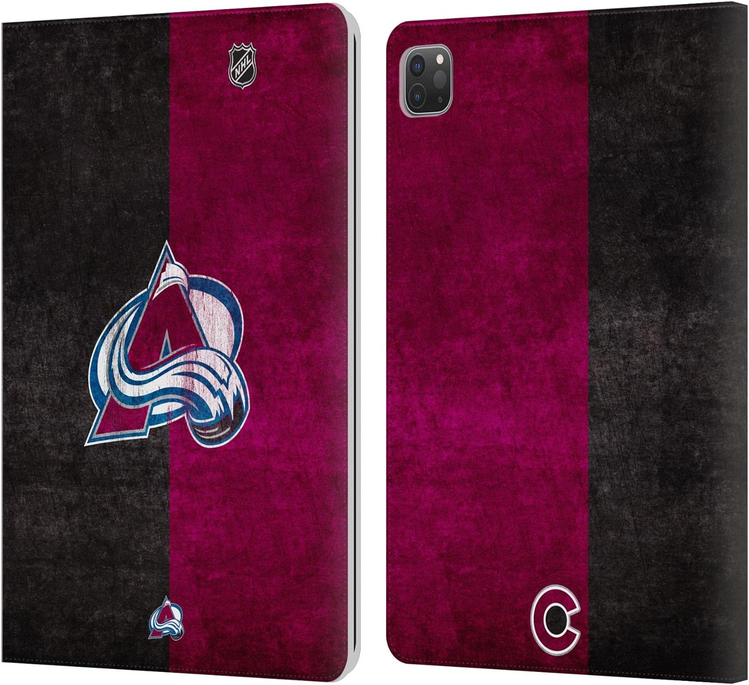 Head Case Designs Officially Licensed NHL Half Distressed Colorado Avalanche Leather Wallet Case Compatible with Apple iPad Pro 11 2020/2021 / 2022