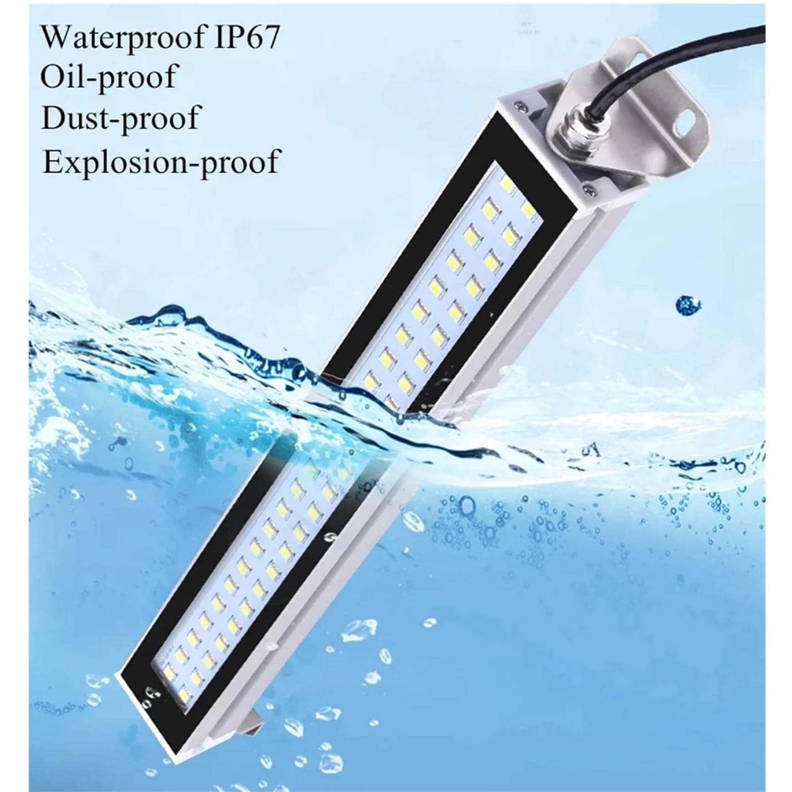Lampa robocza LED CNC, przemysłowa lampa tokarska ze stopu aluminium, wodoszczelna IP67, oświetlenie warsztatowe LED do warsztatu (1080 mm, 24 V)