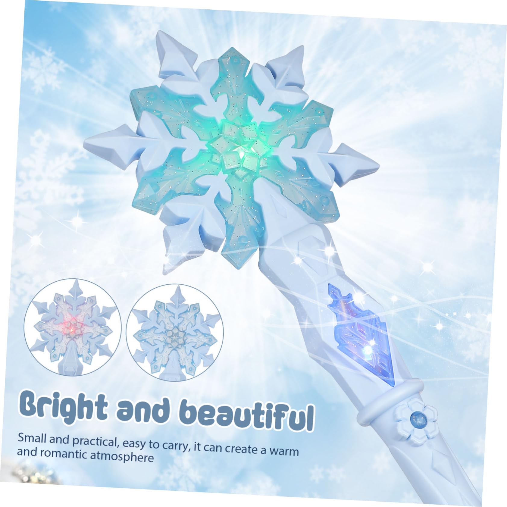 1 Pezzo Bastone Luminoso Per Bambina Con Effetto Luminoso e Durata Lunga Gioco Divertente e Resistente Per Feste Natalizie e Serate Design Tema Christmas Blu Sfumato Regalo Per
