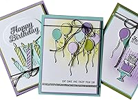 Vista 4 de Juego de sellos y troqueles de feliz cumpleaños para hacer tarjetas, sellos transparentes y troqueles de corte de metal para álbumes de recortes