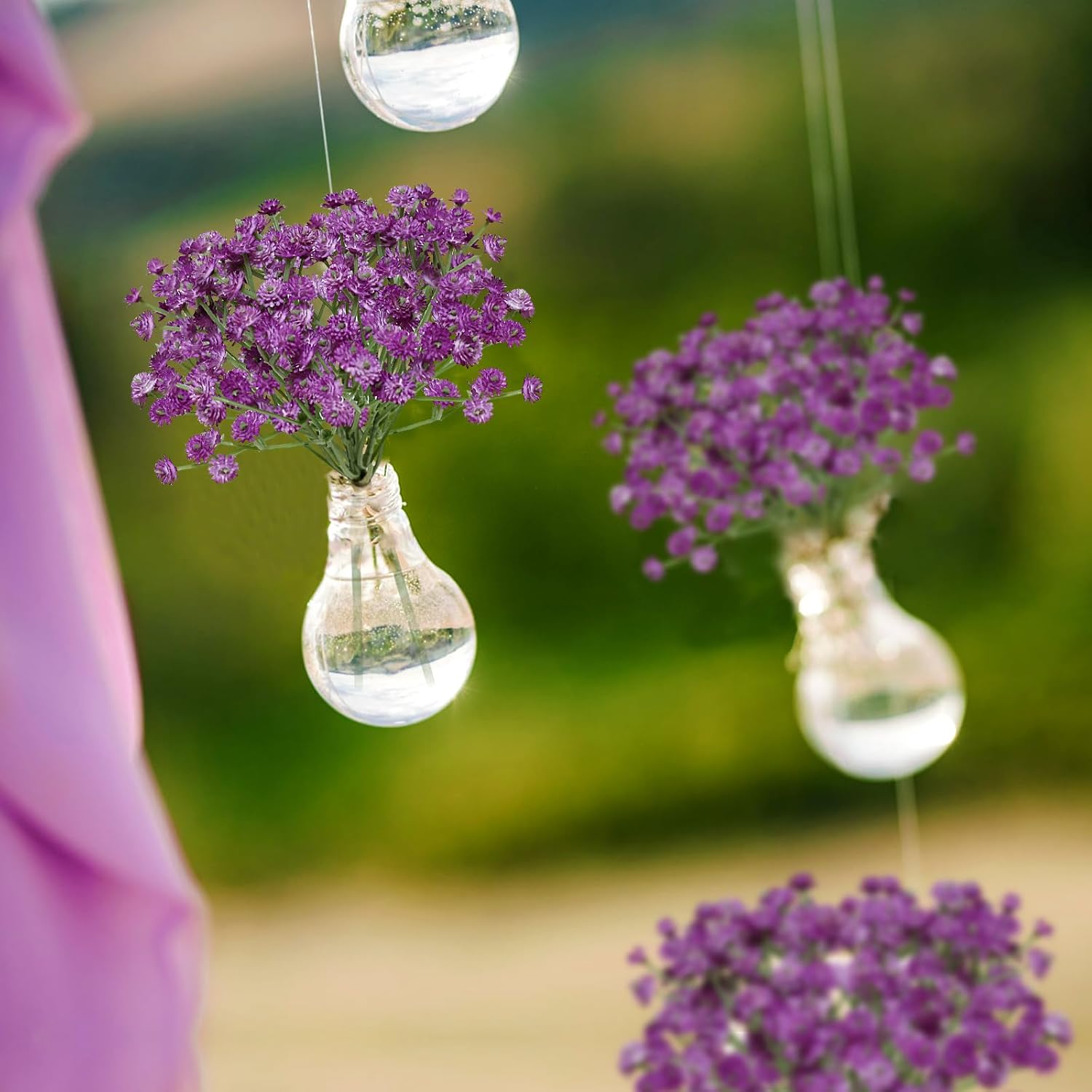 Babys Breath Artificial Flowers 18pcs Purple Realistic Gypsophila Greenery Faux Flowers for Wedding Bouquets Table Centerpieces Floral Arrangements Party Decor - Image 3