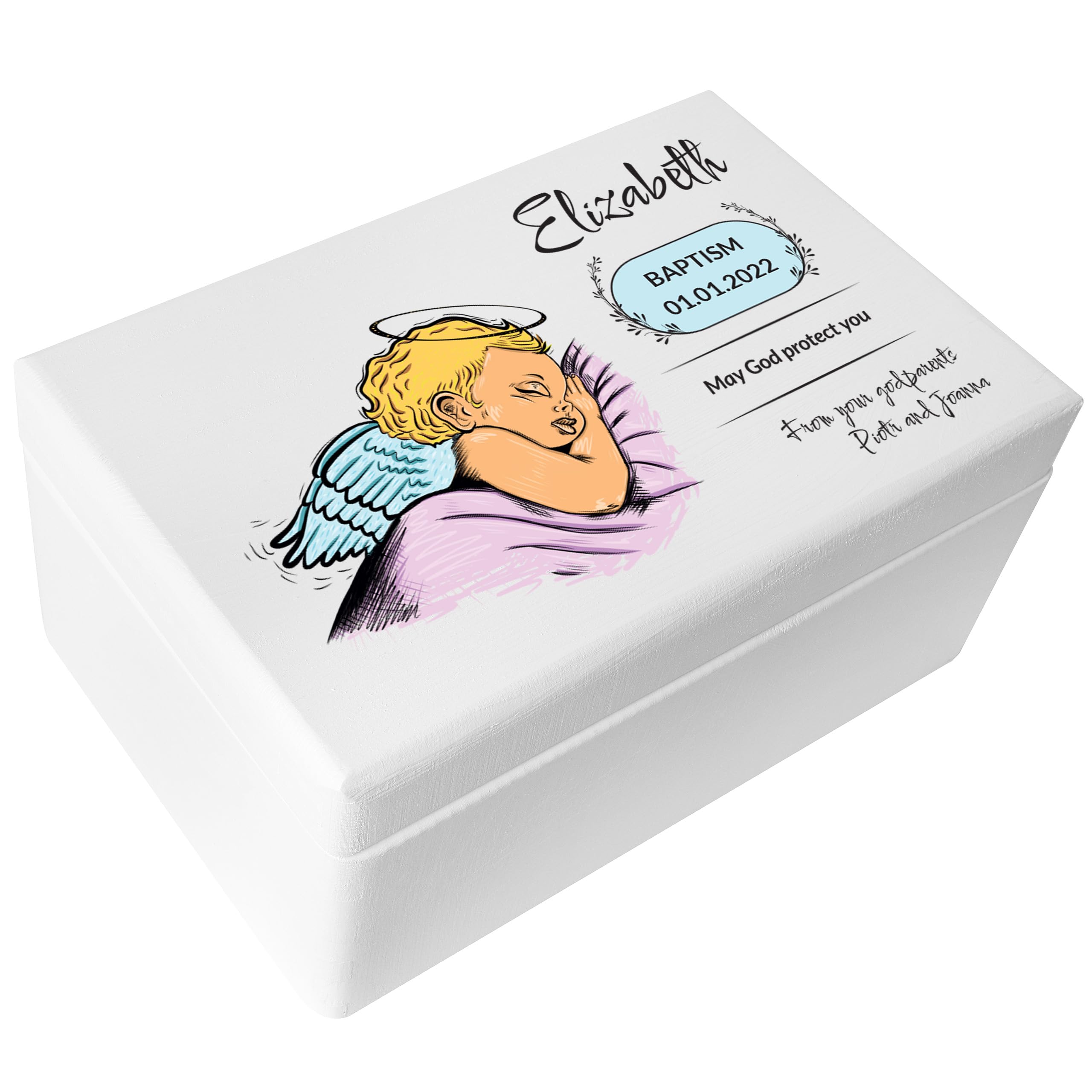 Creative Deco White Personalised Baby Christening Gift for Girls or Boys โ image 1