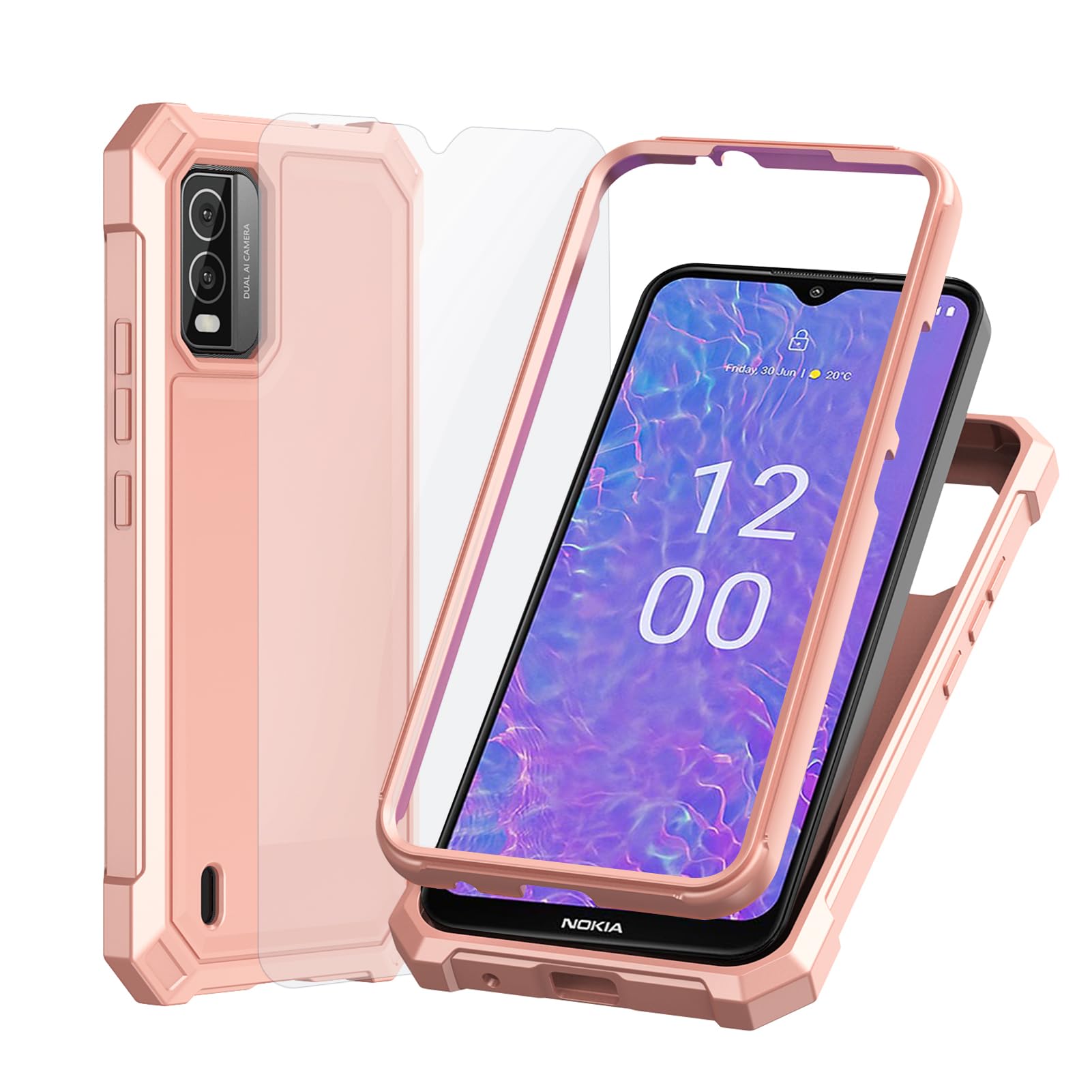Amazon.com: Ailiber for Nokia C210 Phone Case with Screen Protector, 2  Layer Structure Protection, Shock-Absorbing Corners TPU Bumper, Heavy Duty  Protective Phone Cover for Nokia C210 - Rose Gold : Cell Phones