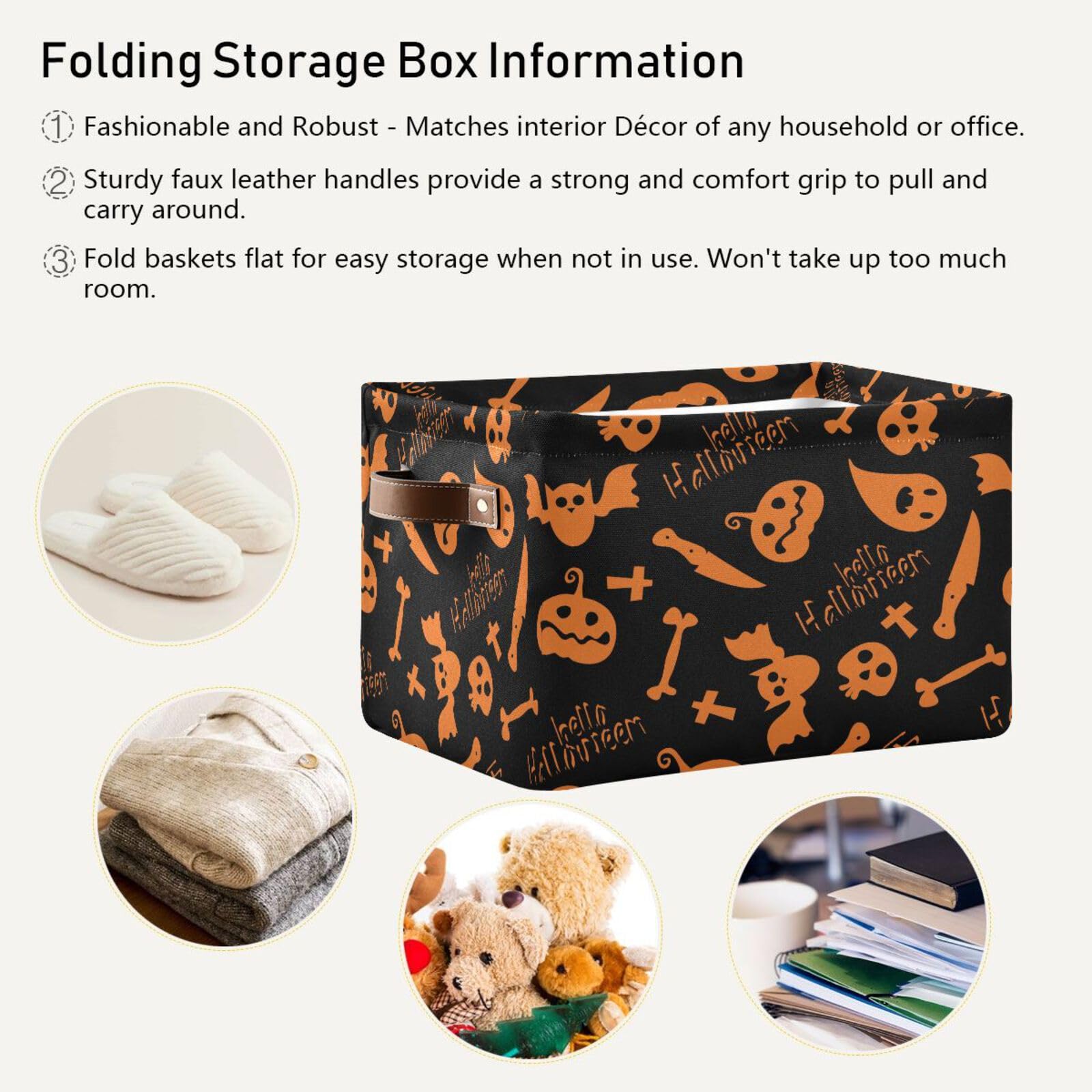 Cesto portaoggetti in tessuto intrecciato per Halloween