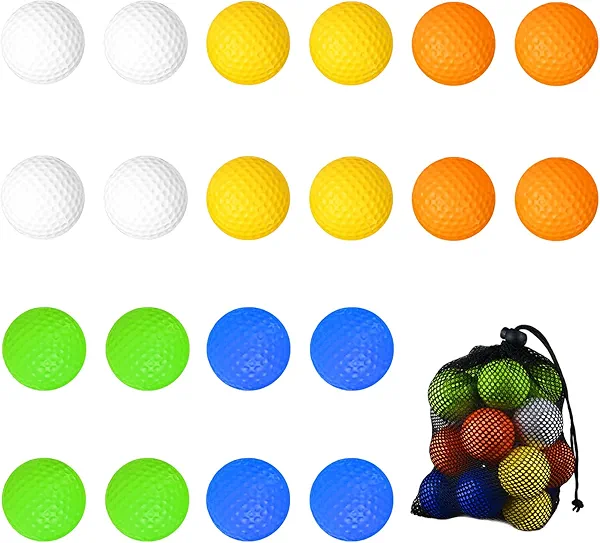 HEOHOU Foam Golf Practice Balls 20 Pack,Realistic Feel and Limited Flight Practice Golf Balls for Backyard,Soft Training Golf Balls for Indoor or Outdoor