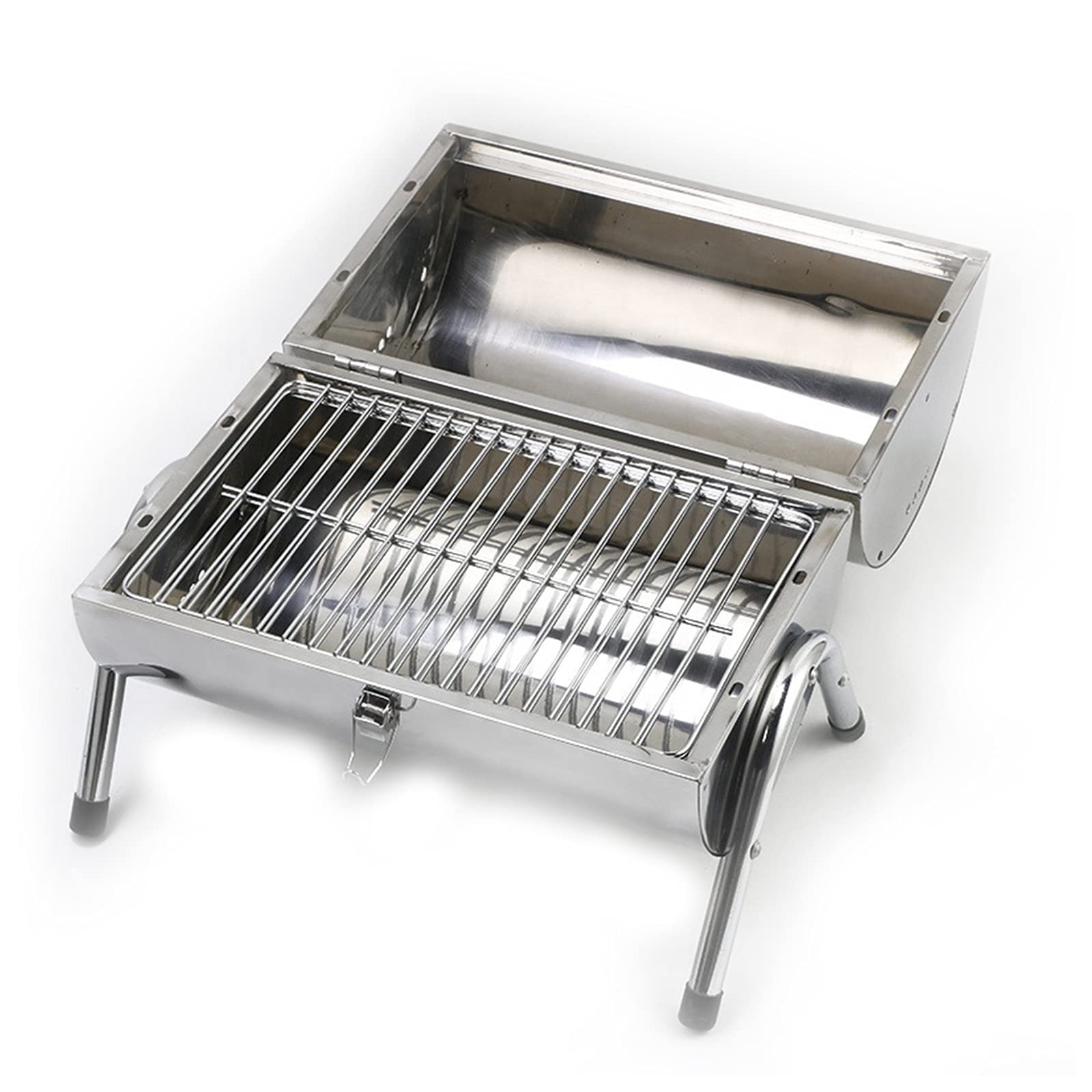 Barbecue extérieur portable à couvercle hermétique et grilles pliantes